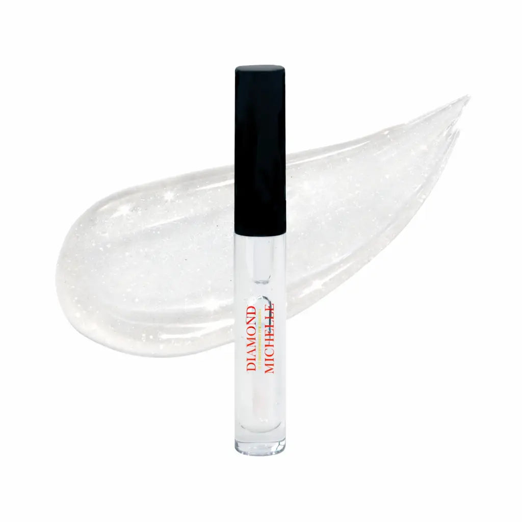 DIAMOND CARE Plumping Lip Gloss with black cap on a white background