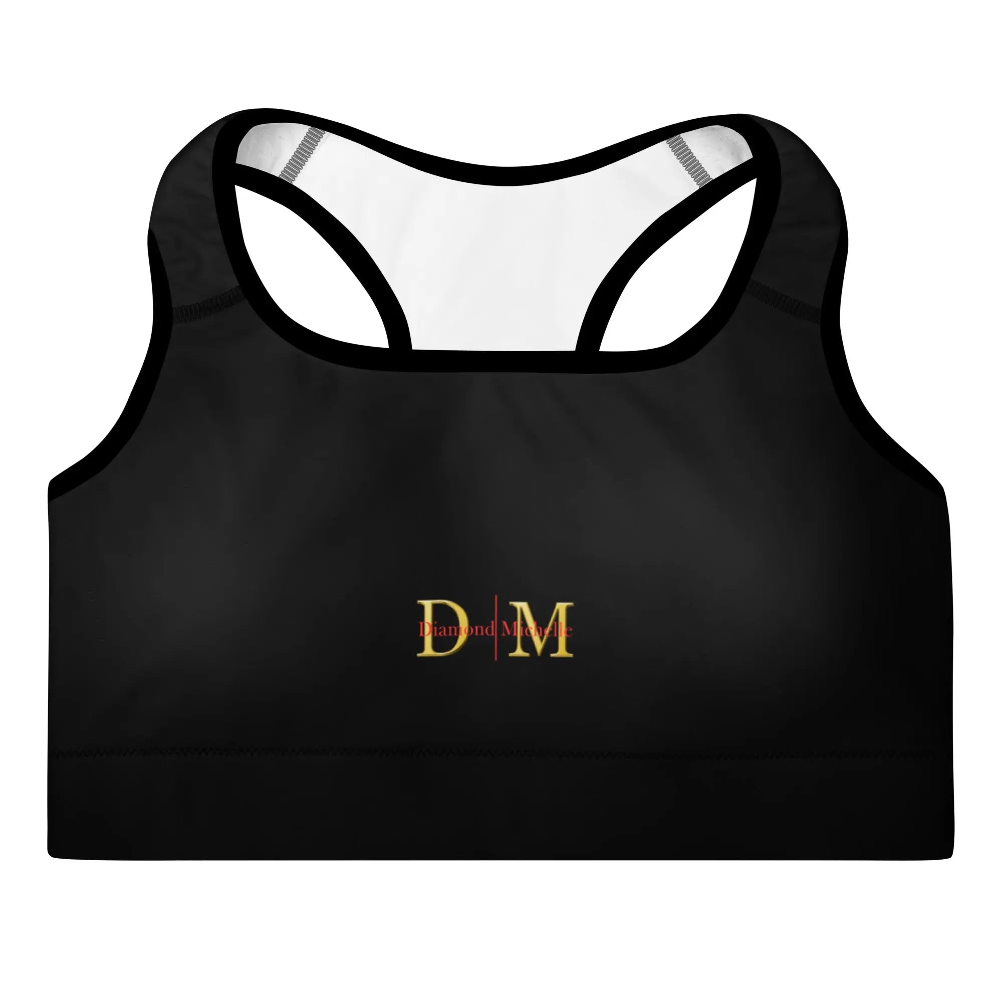 DM Padded Sports Bra front view on a white background