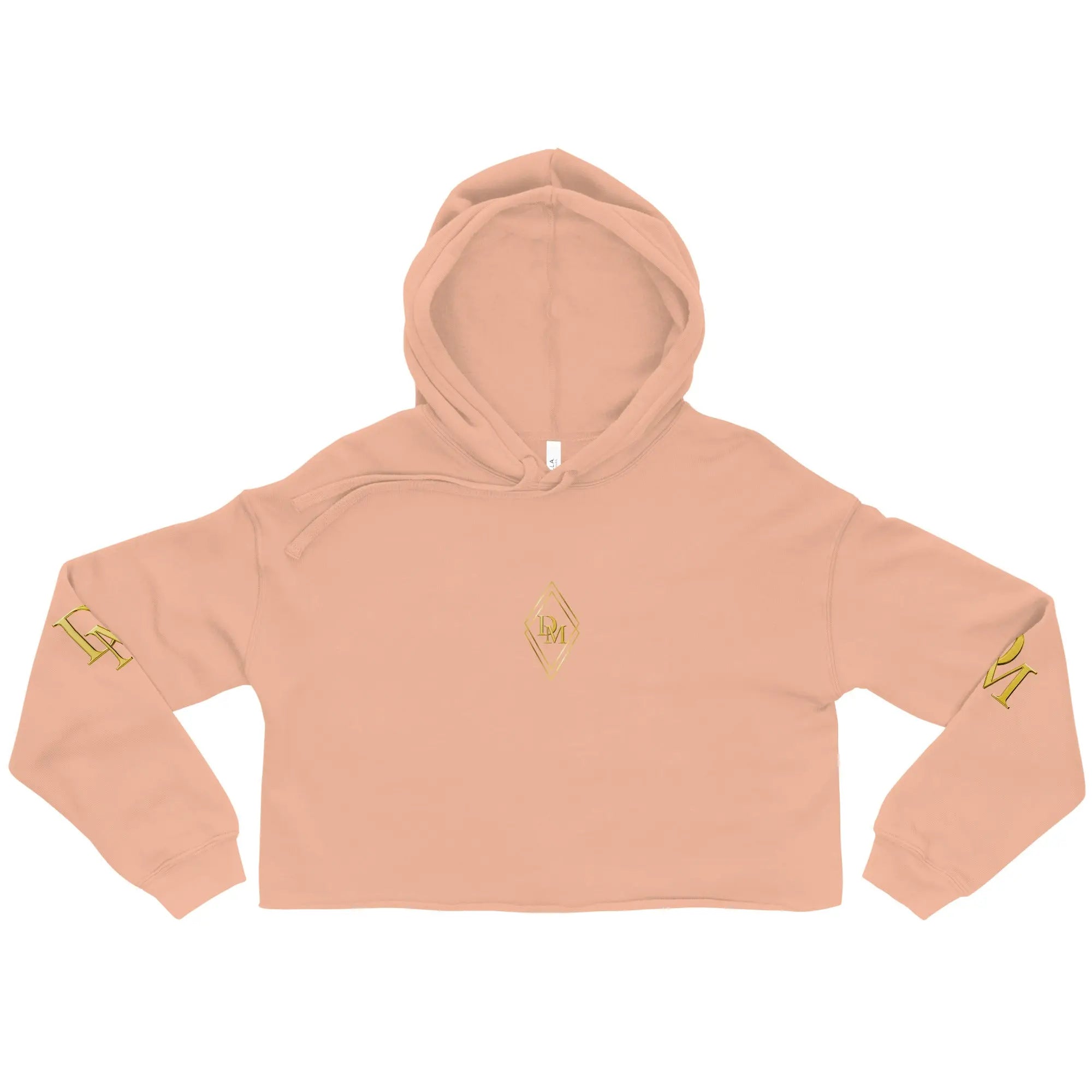 Women’s peach cropped luxury hoodie in premium cotton by Diamond Michelle
