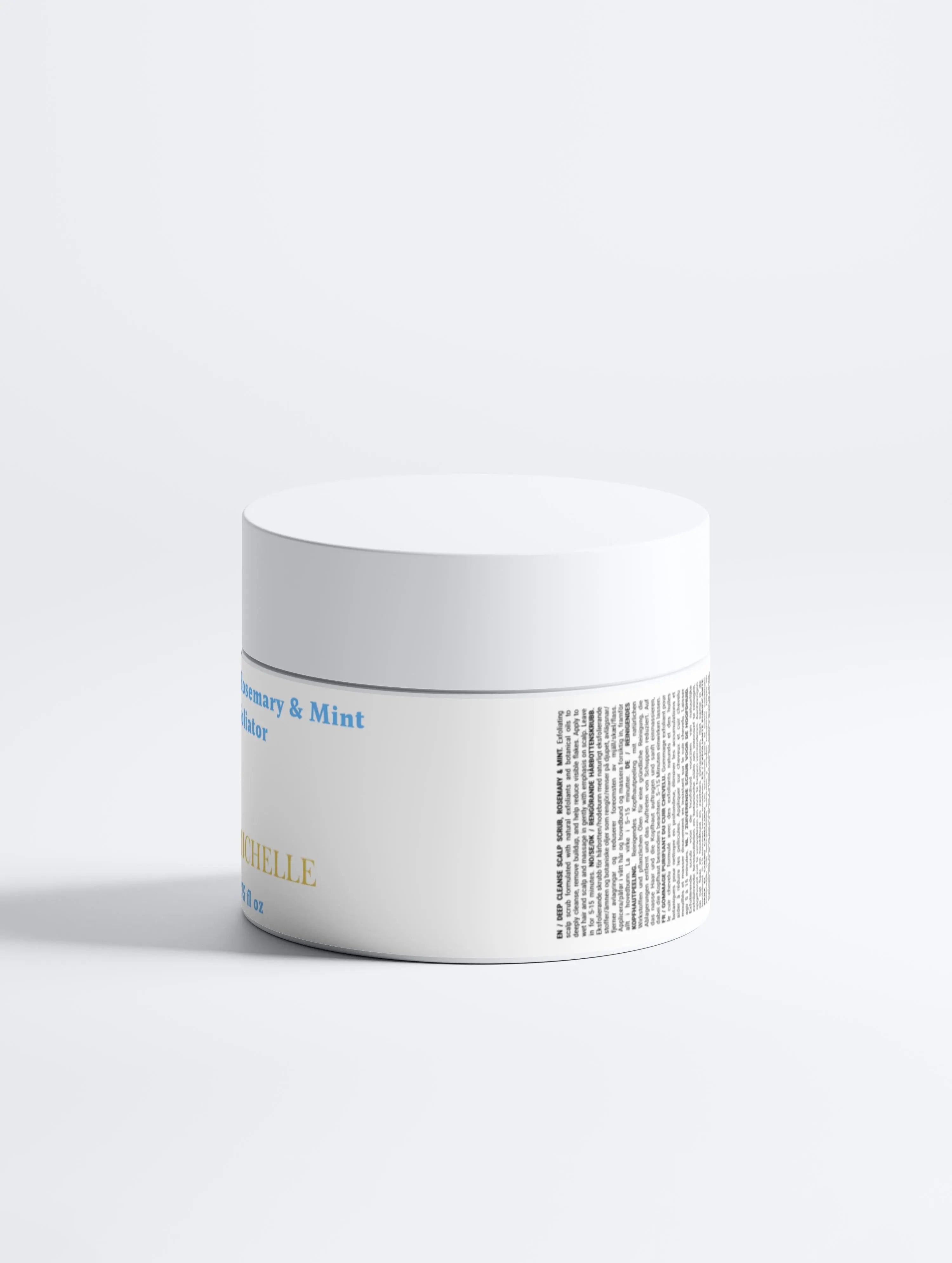 Diamond Care Rosemary & Mint Scalp Exfoliator by Diamond Michelle on a white background (side view)