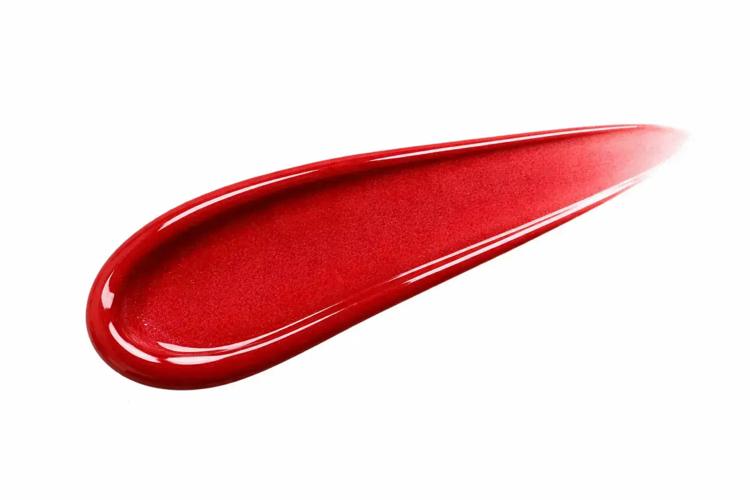 Cherry red lip gloss swatch on a white background