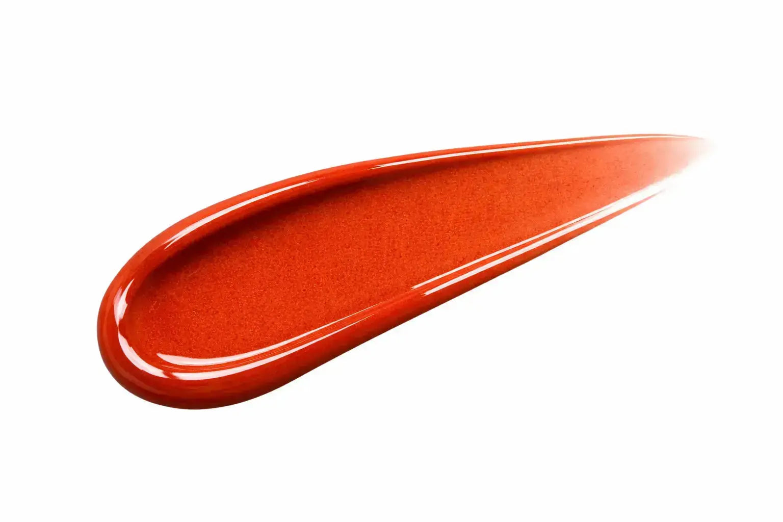 Crimson red lip gloss swatch on a white background