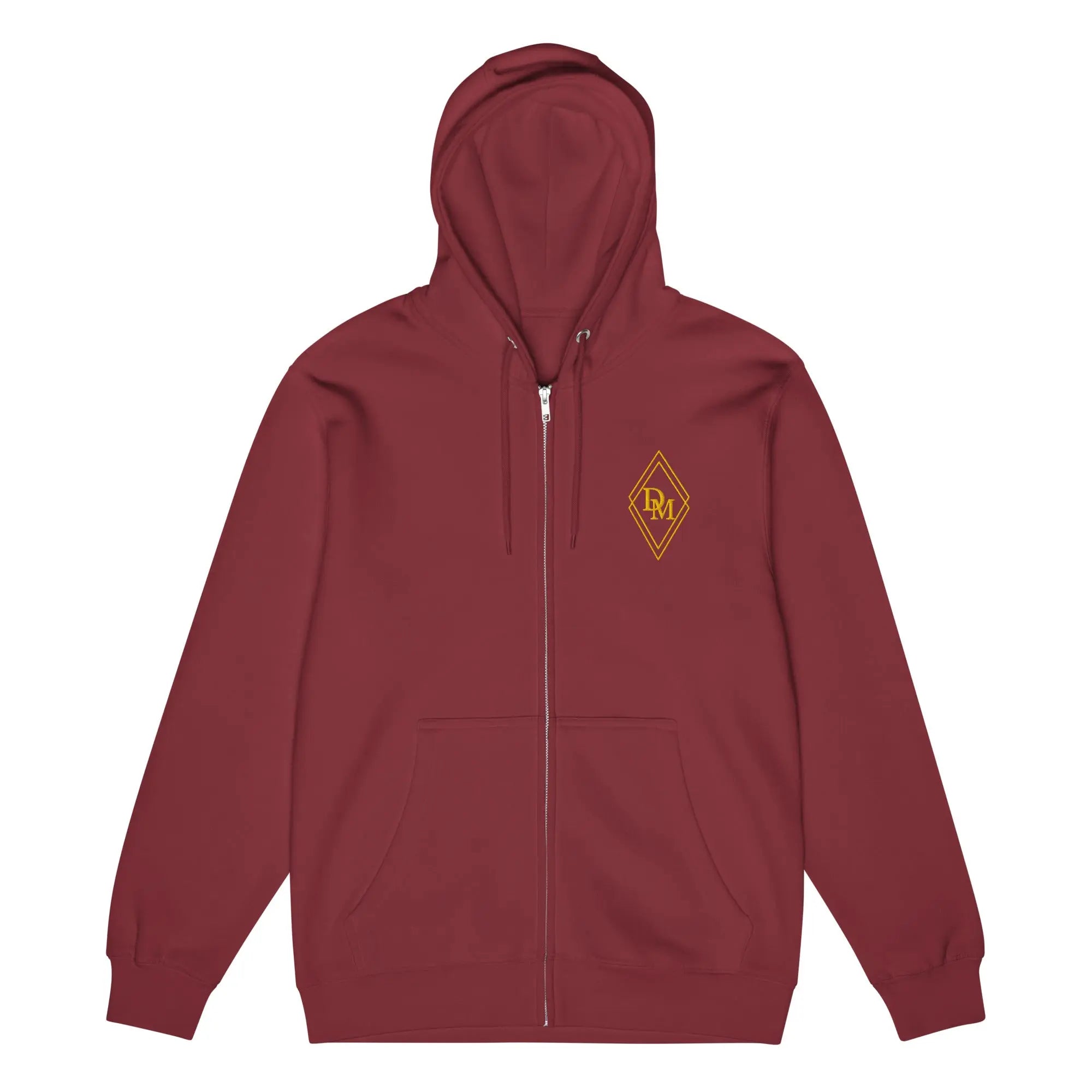 Premium zip up hoodie in burgundy luxury streetwear by Diamond Michelle
