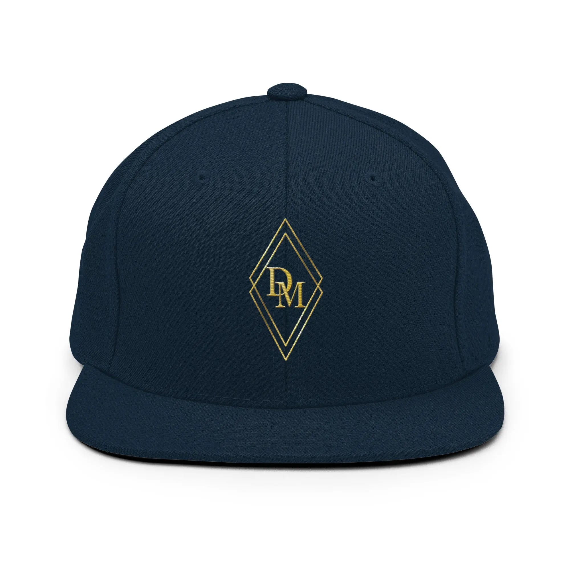 Dark navy luxury snapback hat with structured fit by Diamond Michelle