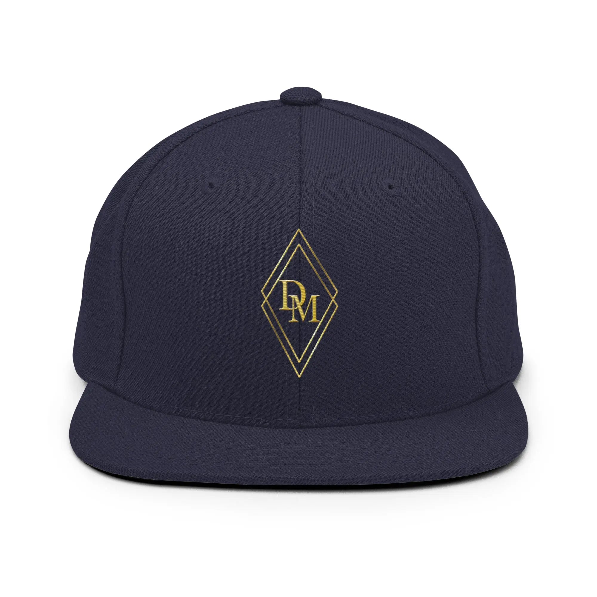 Navy luxury snapback hat with structured fit by Diamond Michelle