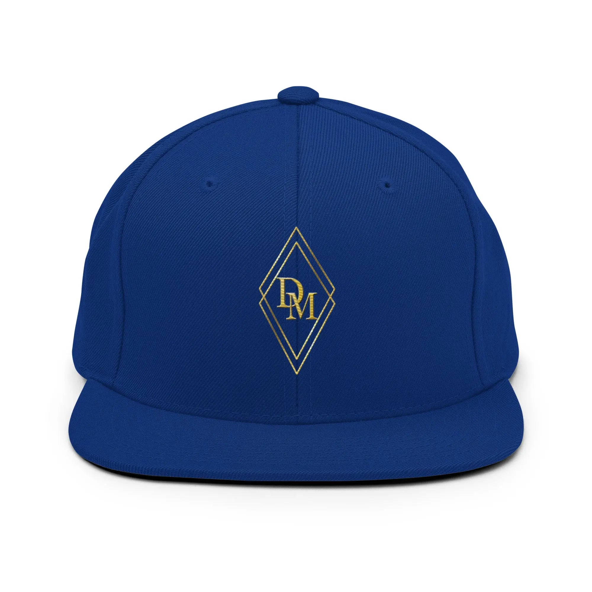 Royal blue luxury snapback hat with structured fit by Diamond Michelle
