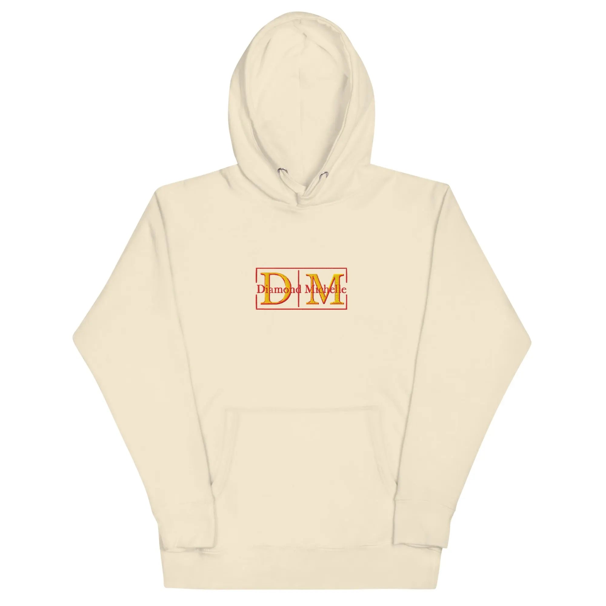 Bone unisex luxury pullover hoodie with structured silhouette by Diamond Michelle