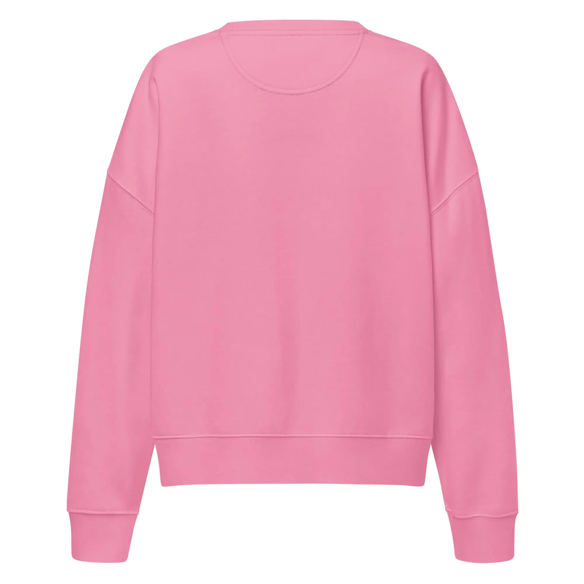 Women's Celeste Luxe Organic Crew Neck Sweatshirt bubble pink back view on a white background