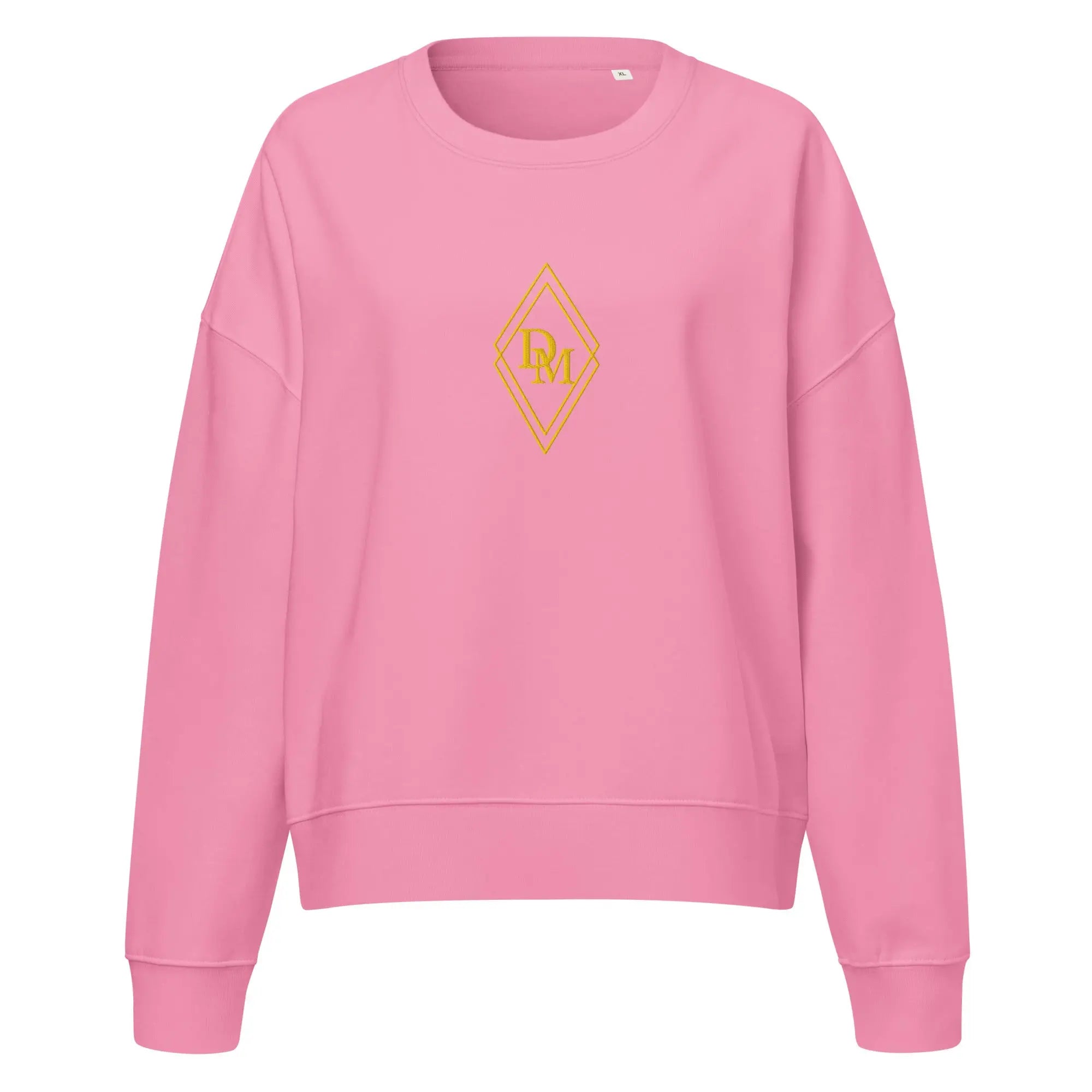 Women's Celeste Luxe Organic Crew Neck Sweatshirt bubble pink front view on a white background