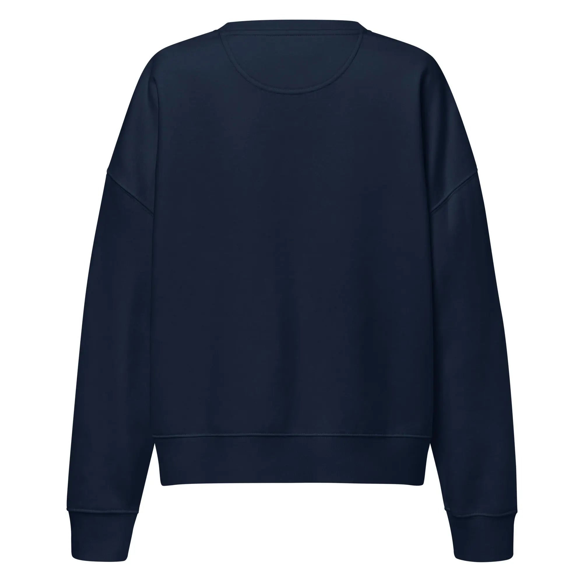Women's Celeste Luxe Organic Crew Neck Sweatshirt french navy back view on a white background