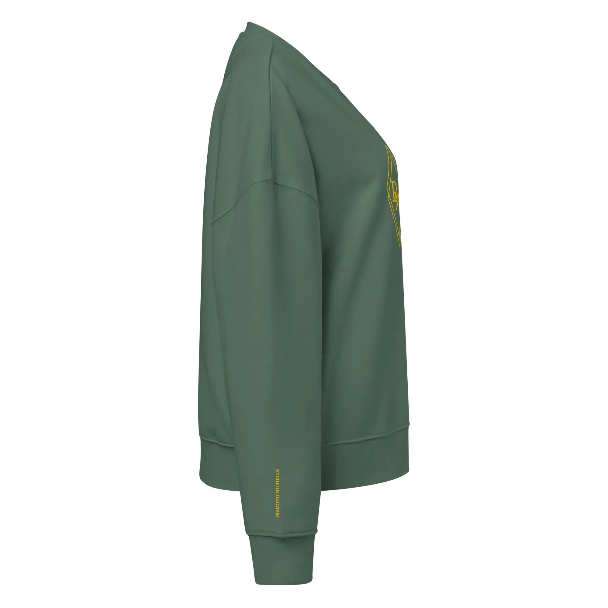 Women's Celeste Luxe Organic Crew Neck Sweatshirt green bay right view on a white background