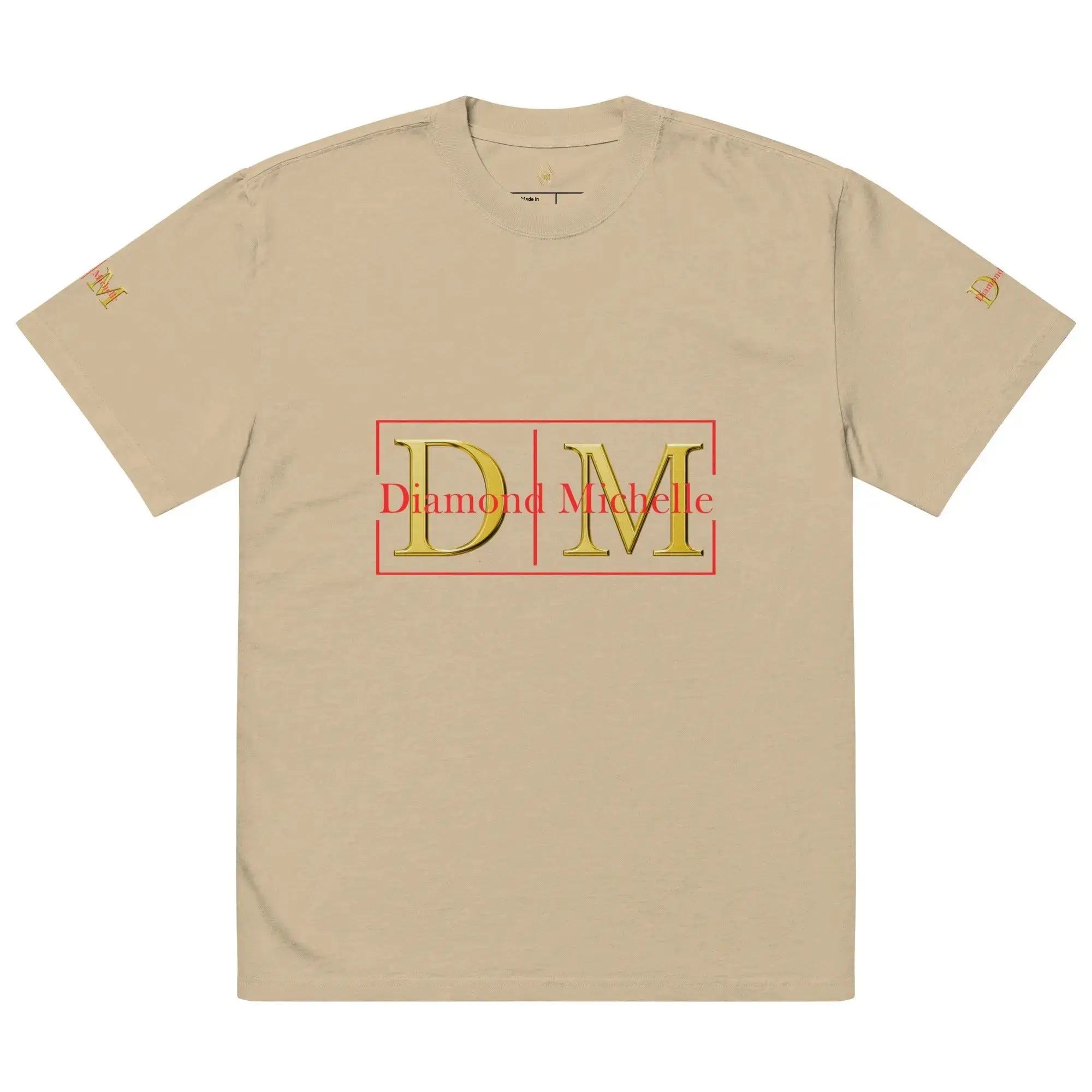 Diamond Michelle Oversized Faded Khaki T-shirt
