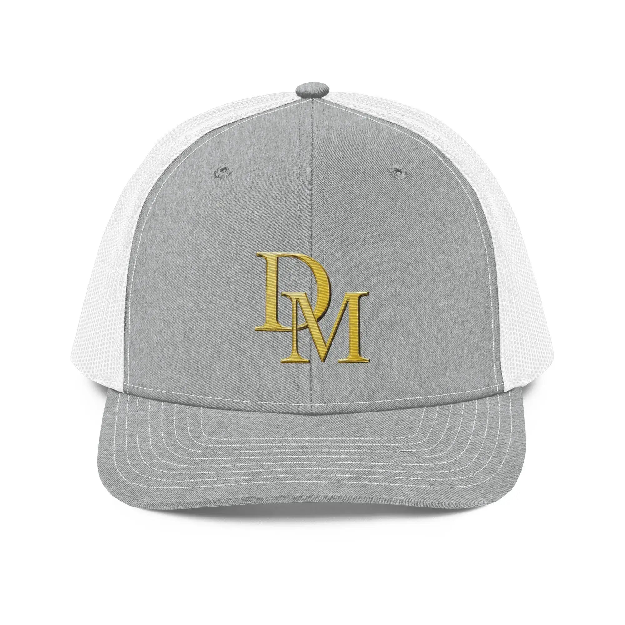 Heather grey and white premium trucker cap luxury streetwear accessory by Diamond Michelle