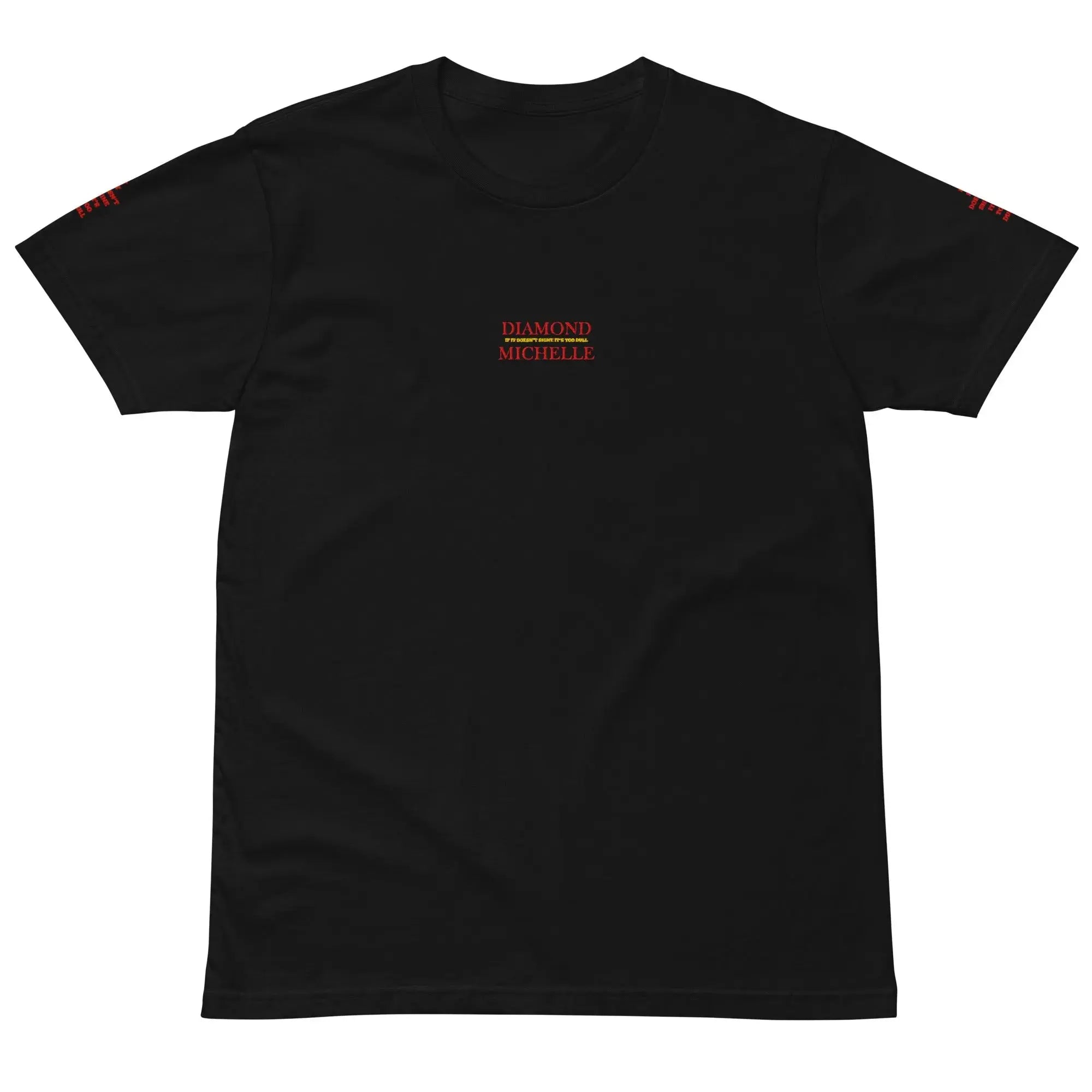 Diamond Michelle Unisex Premium T-Shirt Black (Flat Front View)