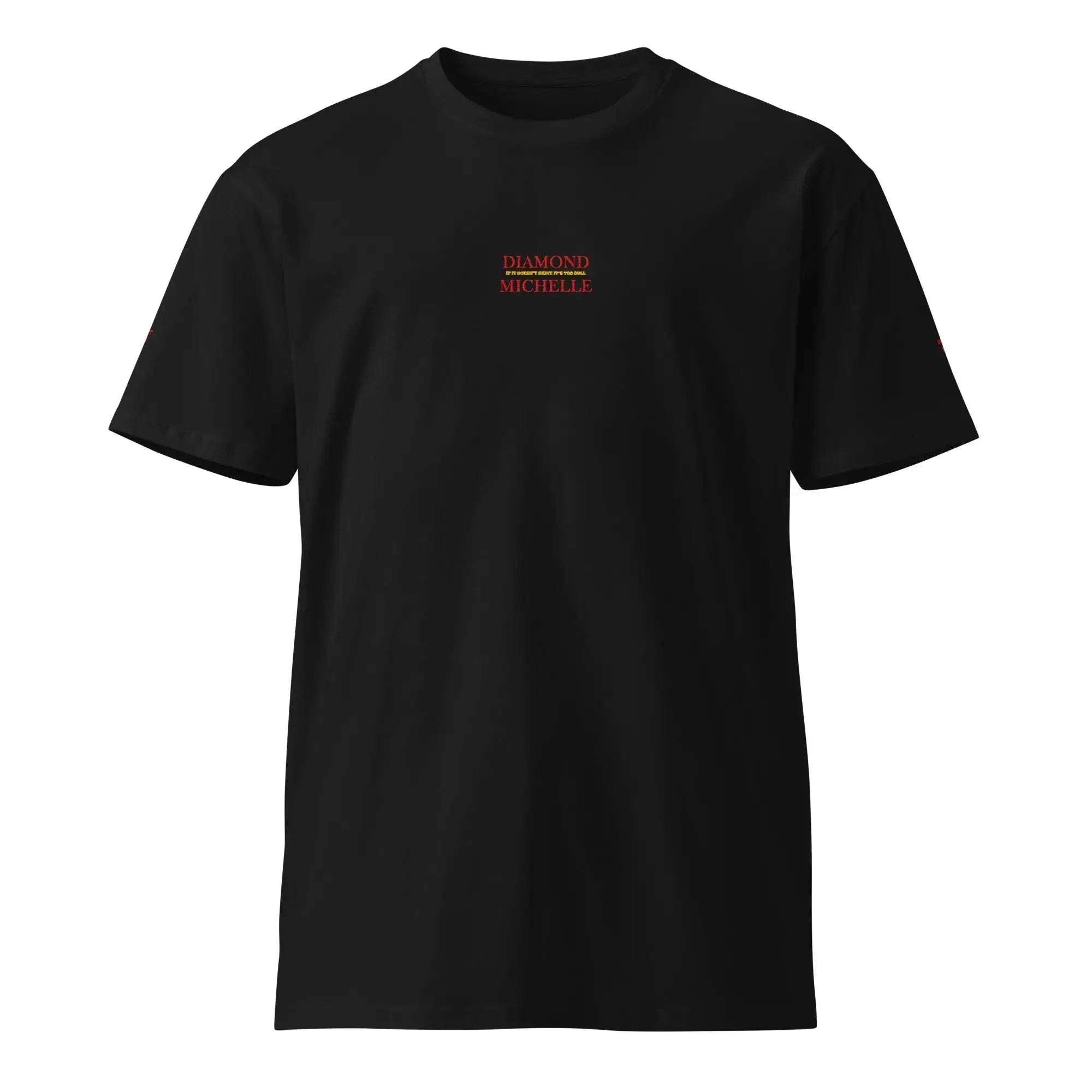 Diamond Michelle Unisex Premium T-Shirt Black (Front View)
