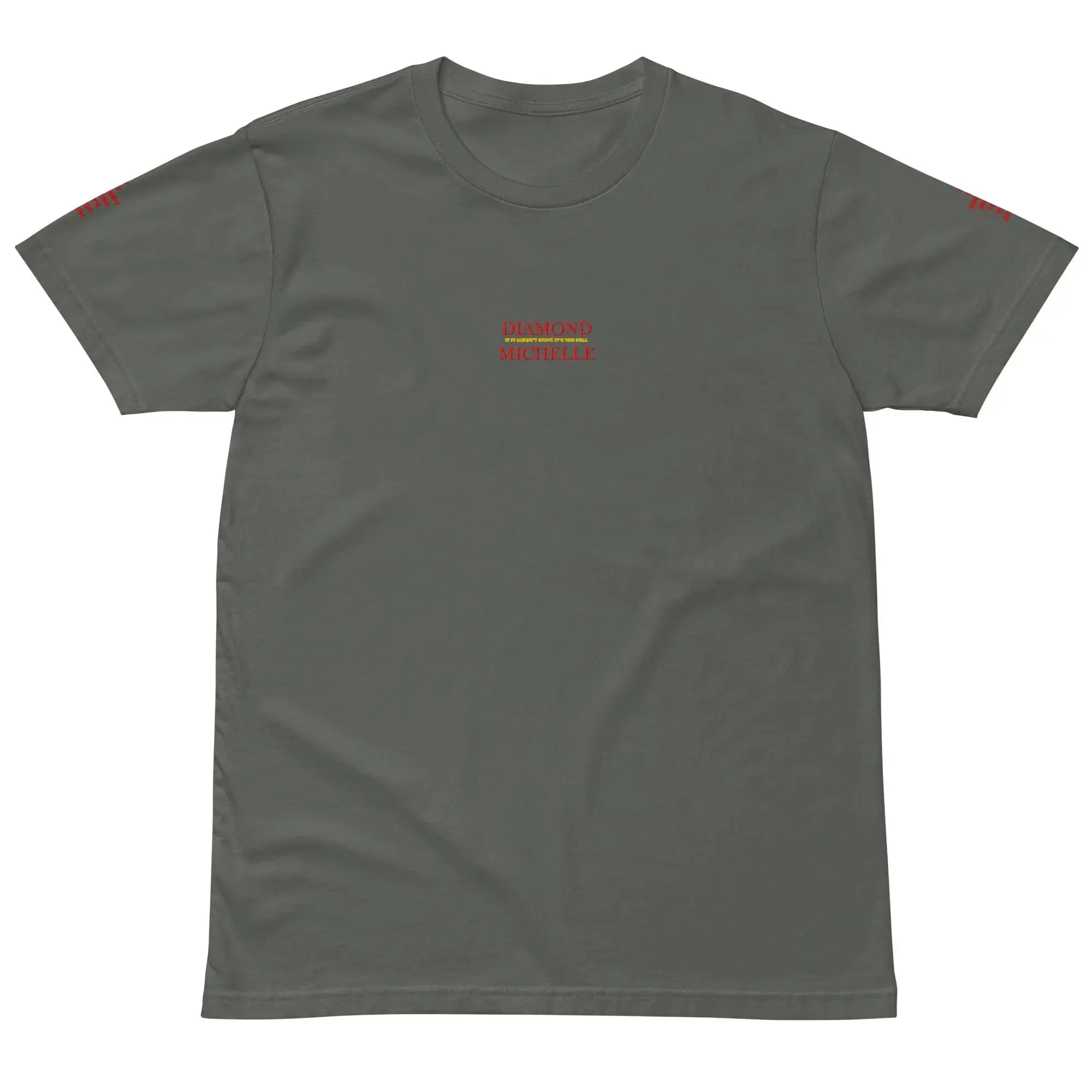 Diamond Michelle Unisex Premium T-Shirt Charcoal (Flat Front View)