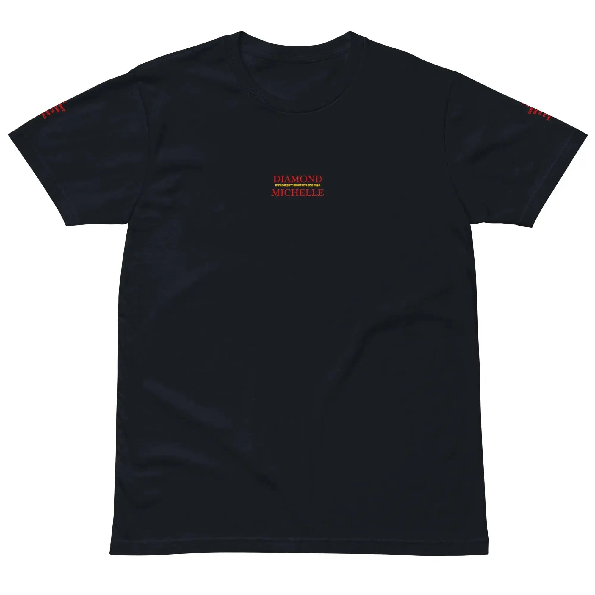 Diamond Michelle Unisex Premium T-Shirt Navy (Flat Front View)