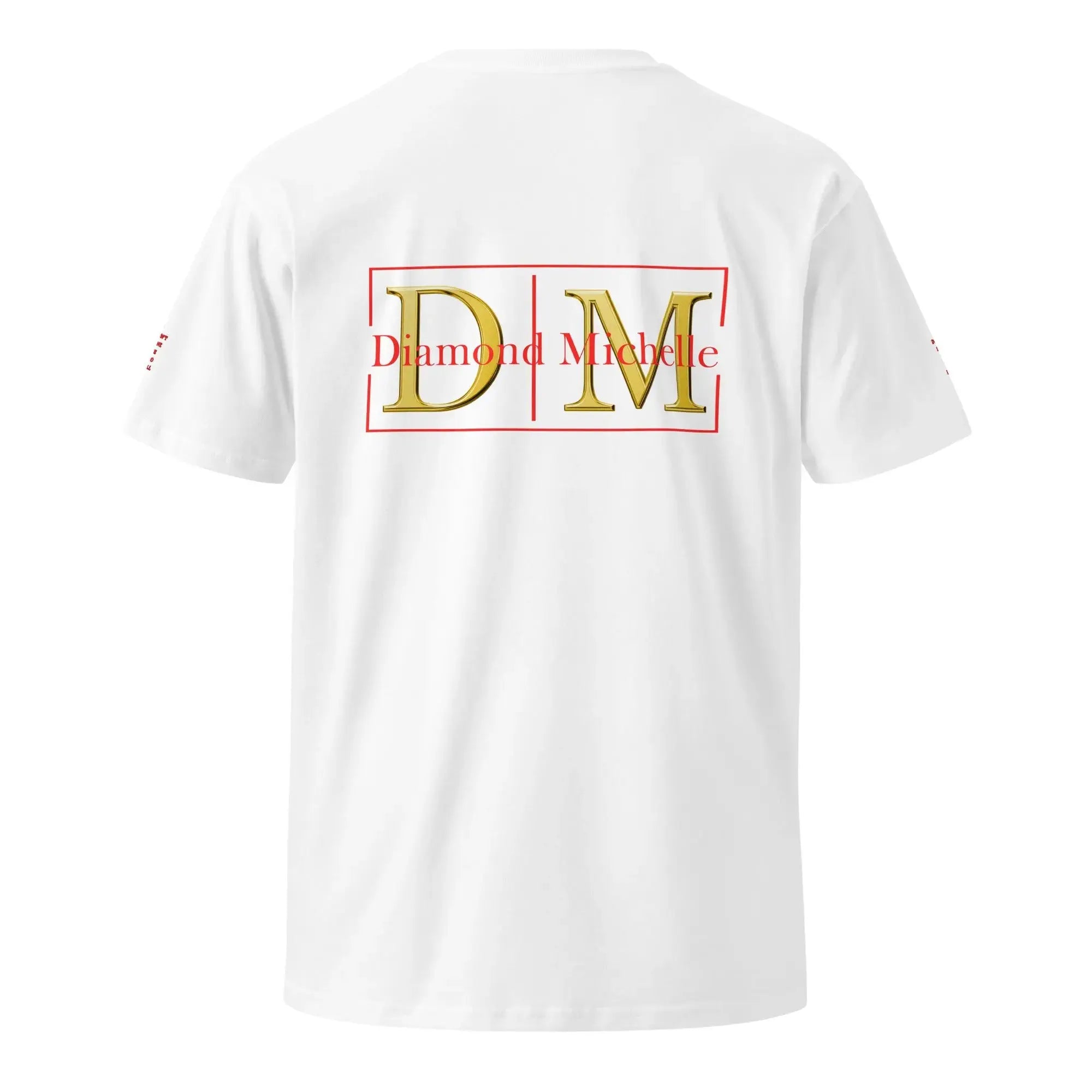 Diamond Michelle Unisex Premium T-Shirt White (Back View)