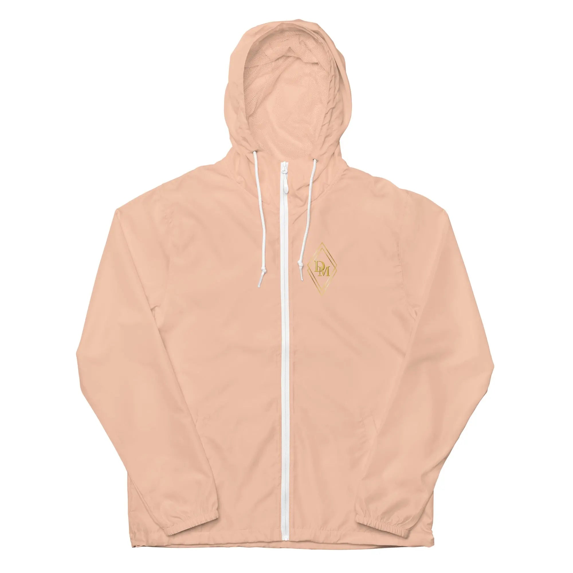 Blush white lightweight luxury zip up windbreaker for everyday wear by Diamond Michelle