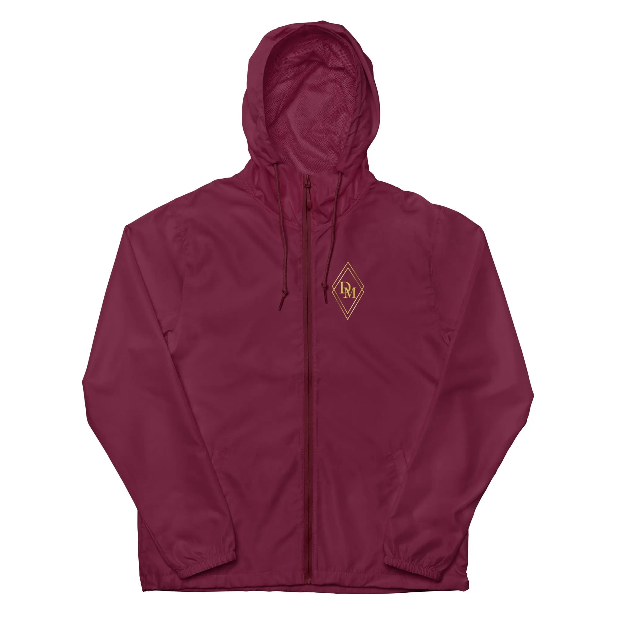 Maroon lightweight luxury zip up windbreaker for everyday wear by Diamond Michelle