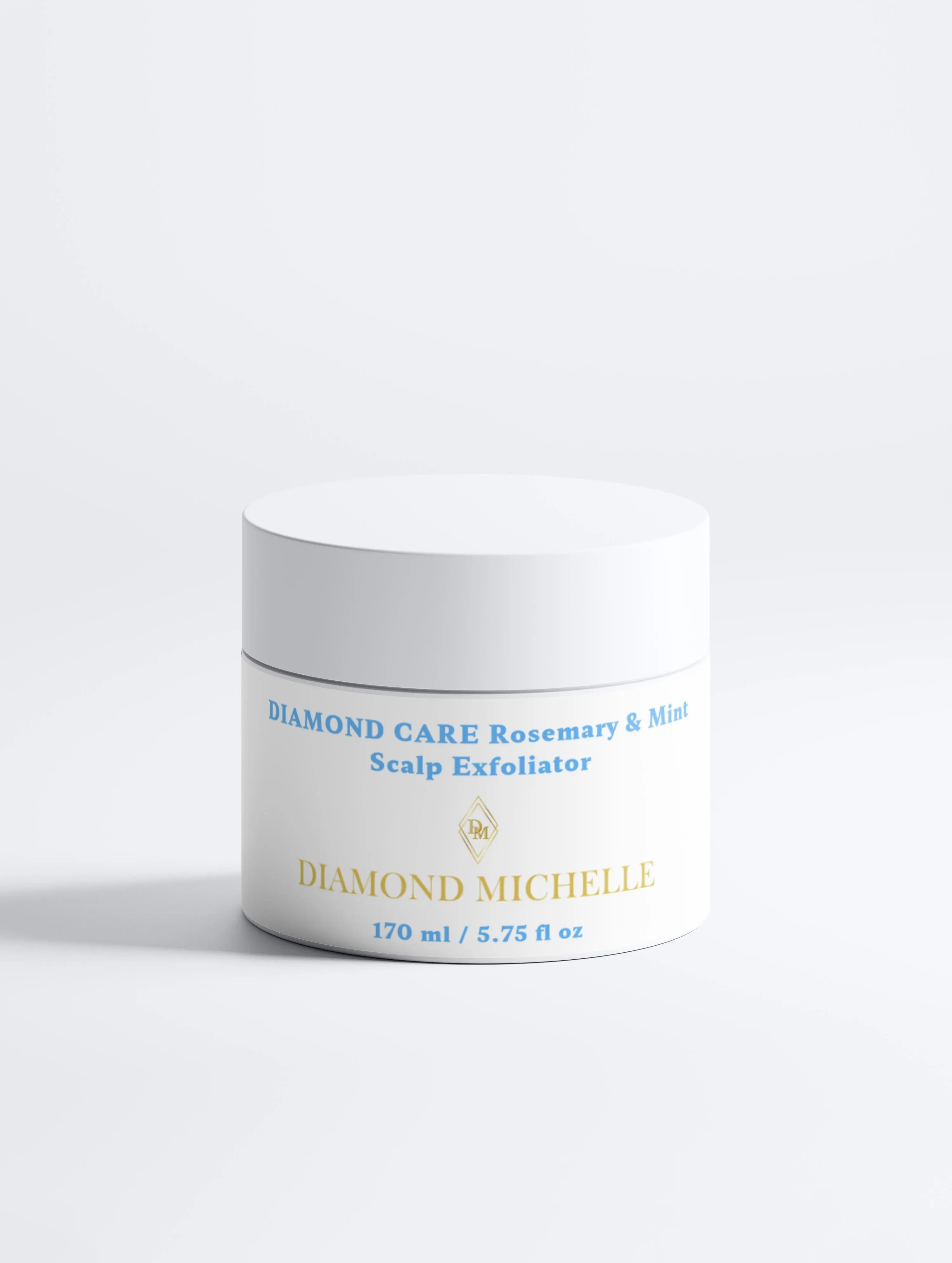 Diamond Care Rosemary & Mint Scalp Exfoliator by Diamond Michelle on a white background (front view)