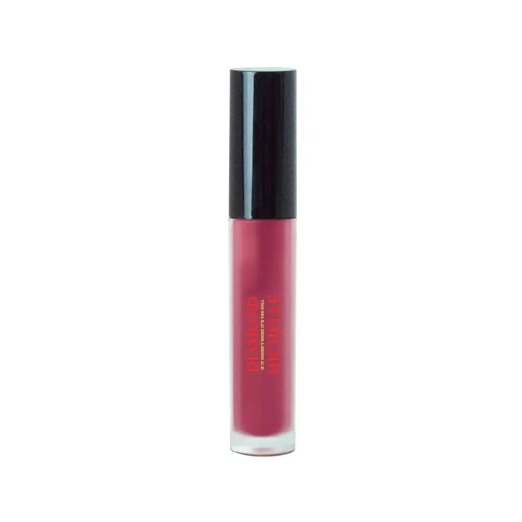 Diamond glow fuchsia fierce lip gloss on a white background