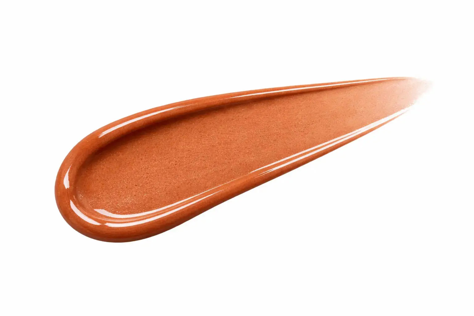 Brown lip gloss swatch on a white background