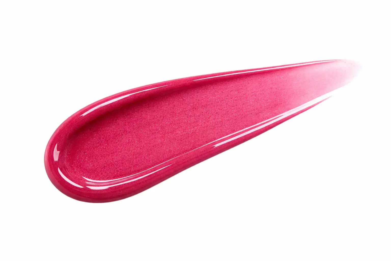 Fuschia lip gloss swatch on a white background