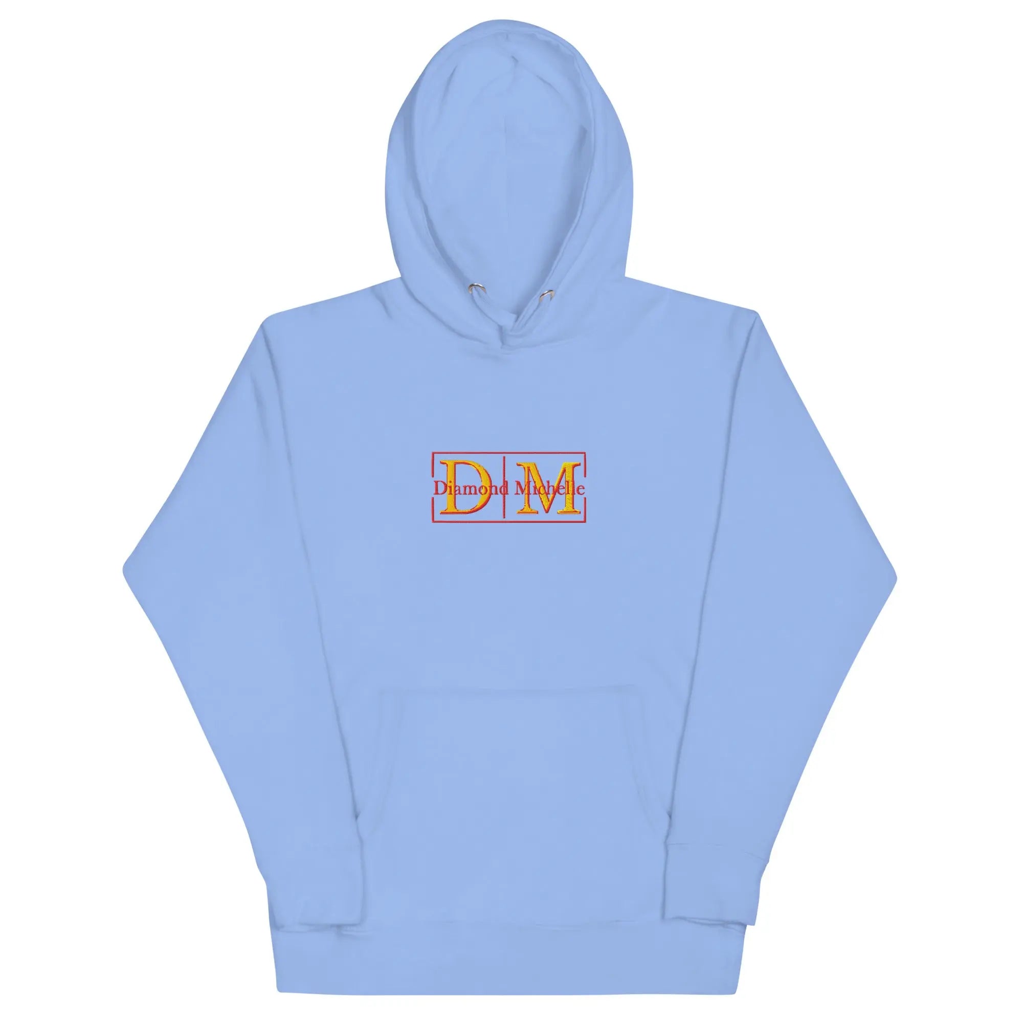 Carolina Blue unisex luxury pullover hoodie with structured silhouette by Diamond Michelle