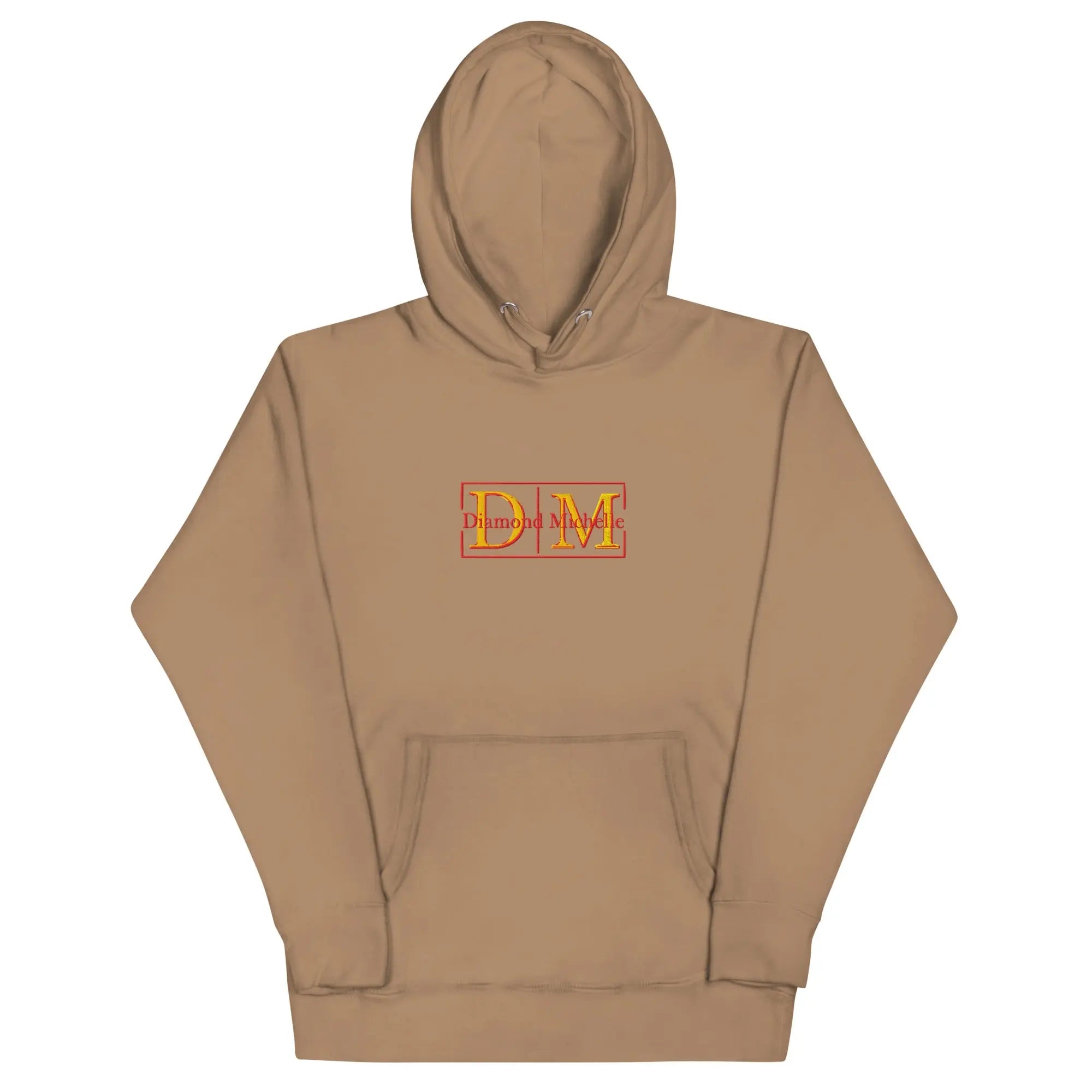 Latte unisex luxury pullover hoodie with structured silhouette by Diamond Michelle