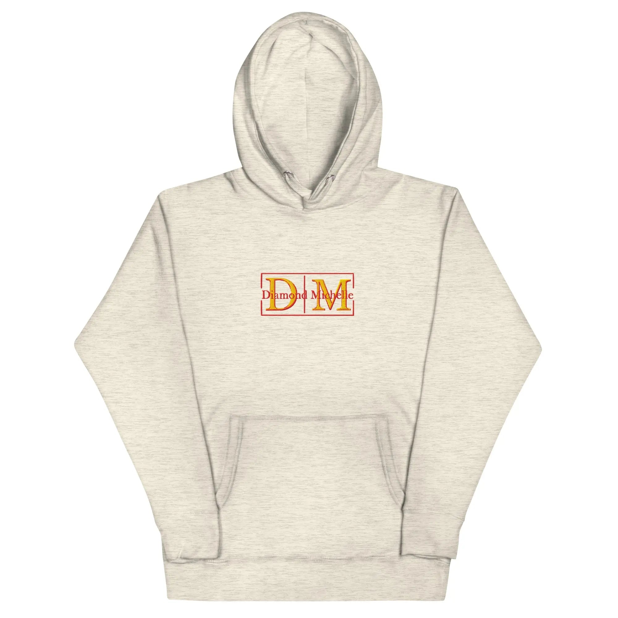 Oatmeal heather unisex luxury pullover hoodie with structured silhouette by Diamond Michelle