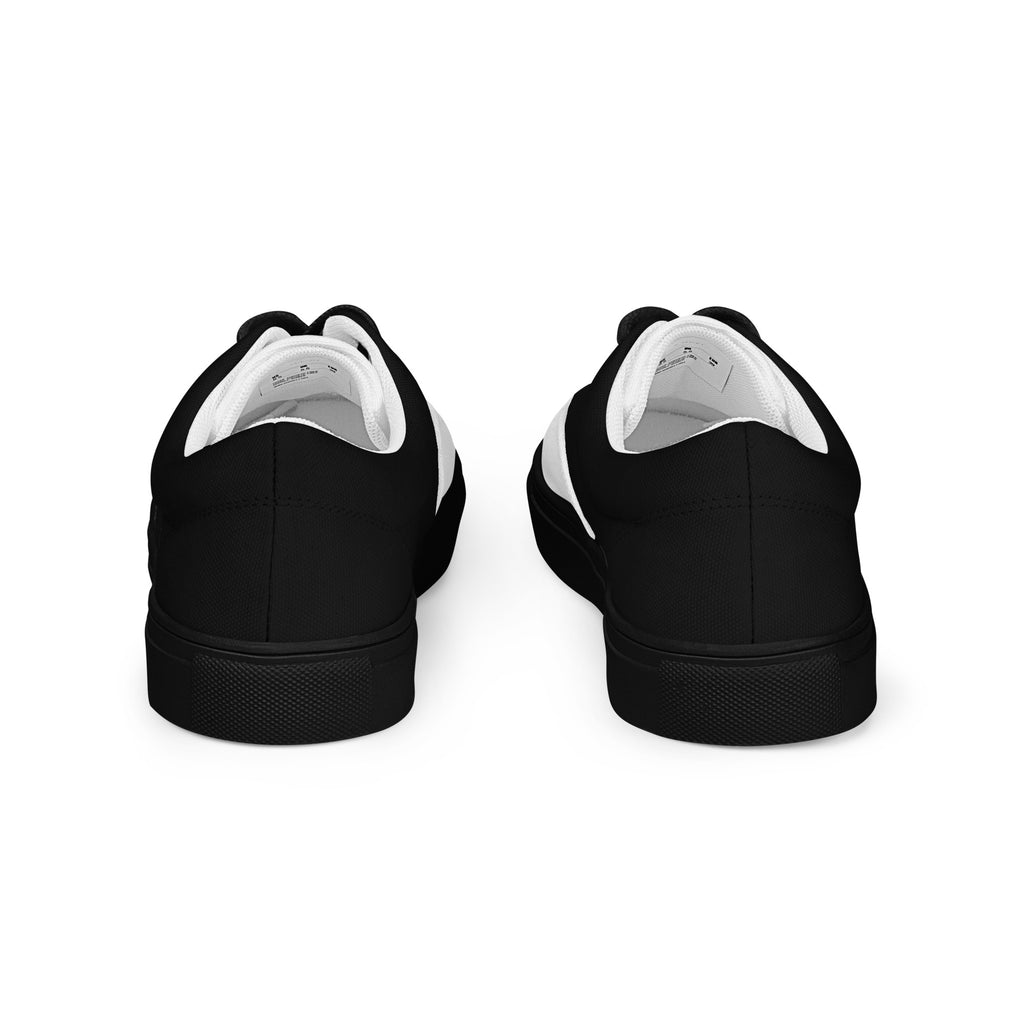 Men's Black and White K Smith Lace-Ups back view on a white background