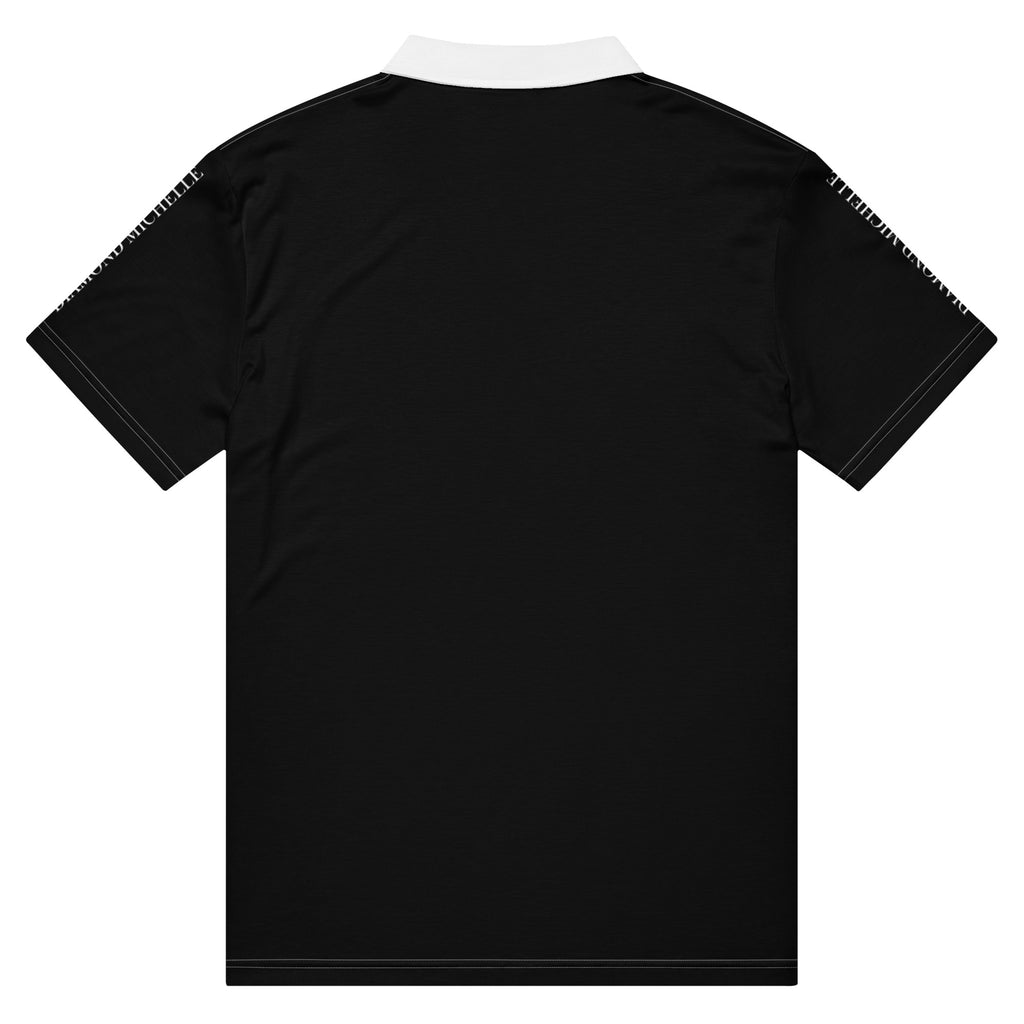 Men’s luxury slim fit polo shirt lightweight stretch fabric close-up