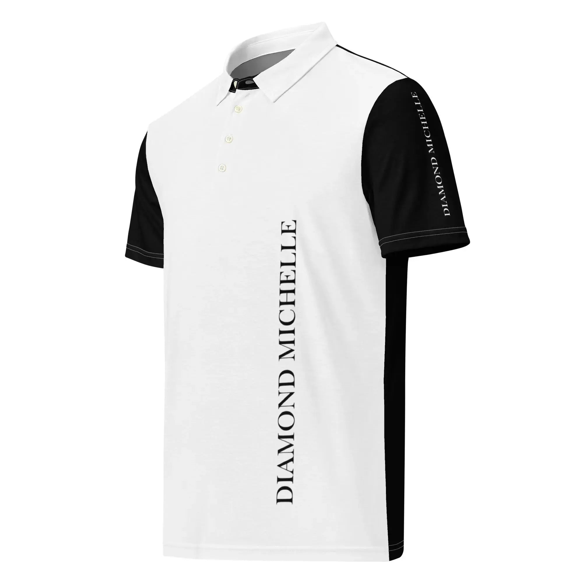 DM Signature men’s luxury slim fit polo shirt with white button detailing