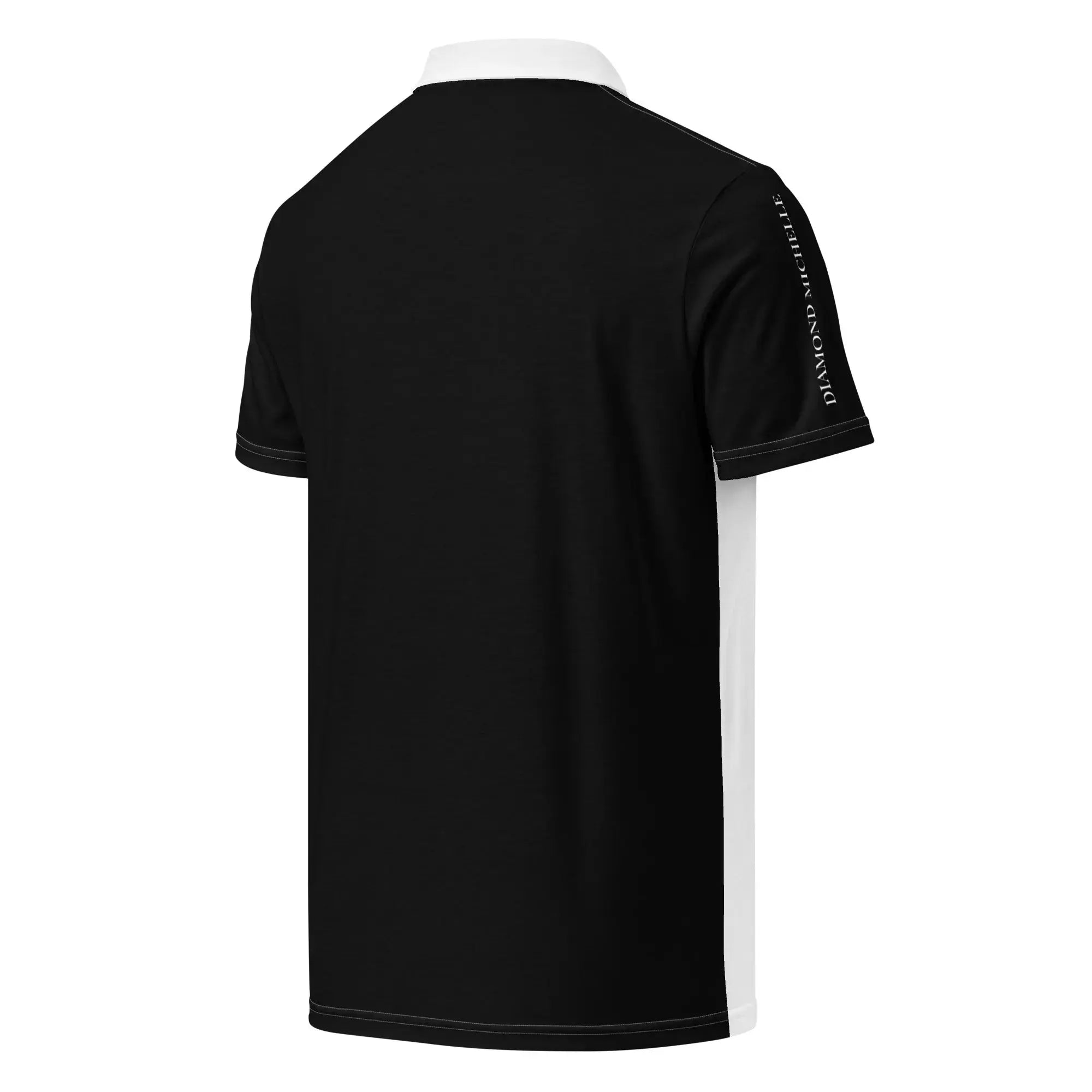 Black and white men’s luxury slim fit polo shirt modern tailored fit