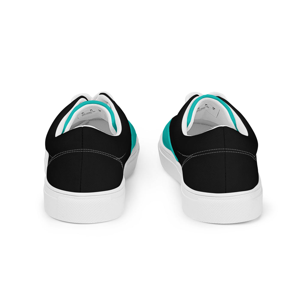 Men's Iris Blue, Black, and White K Smith Lace-Ups back view on a white background