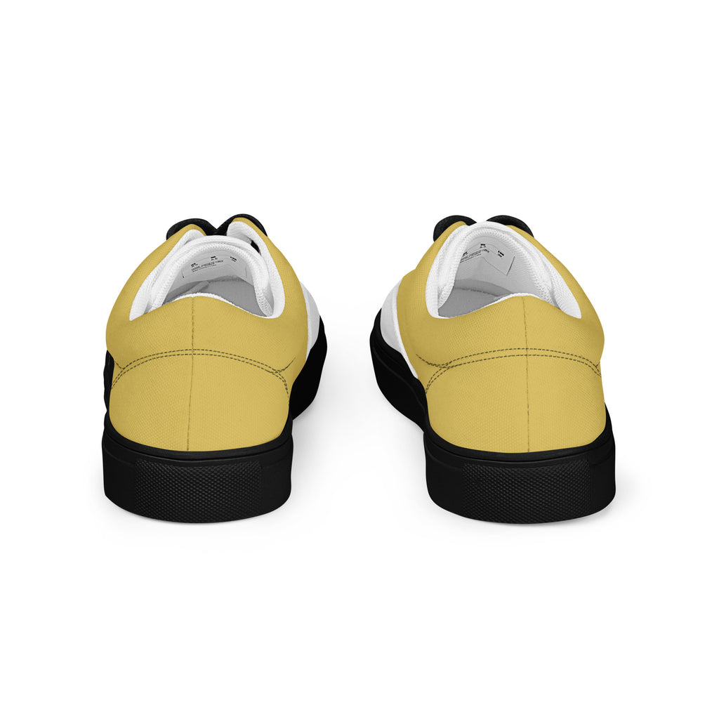 Men's White Gold Black K Smith Lace-Ups back view on a white background