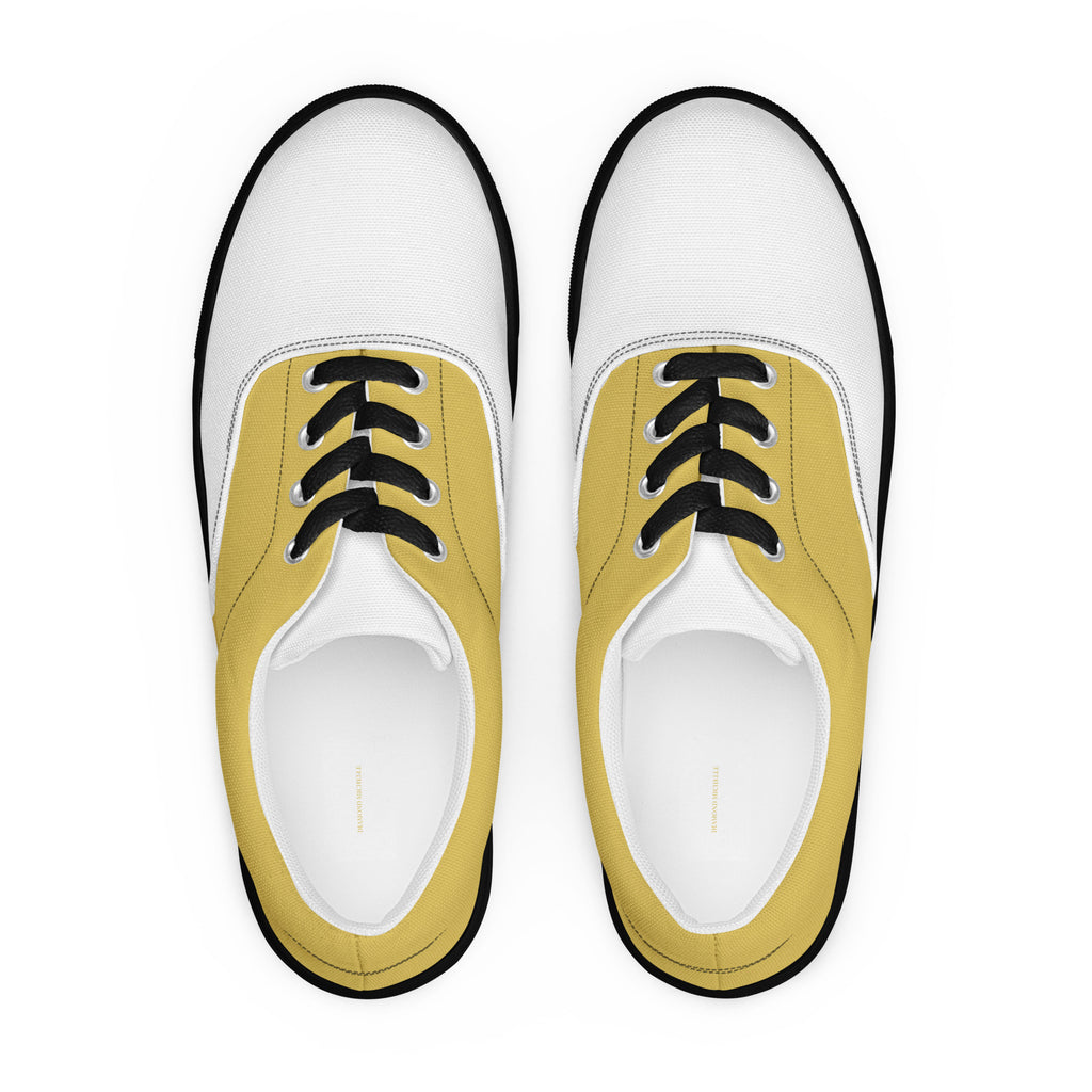 Men's White Gold Black K Smith Lace-Ups front view on a white background