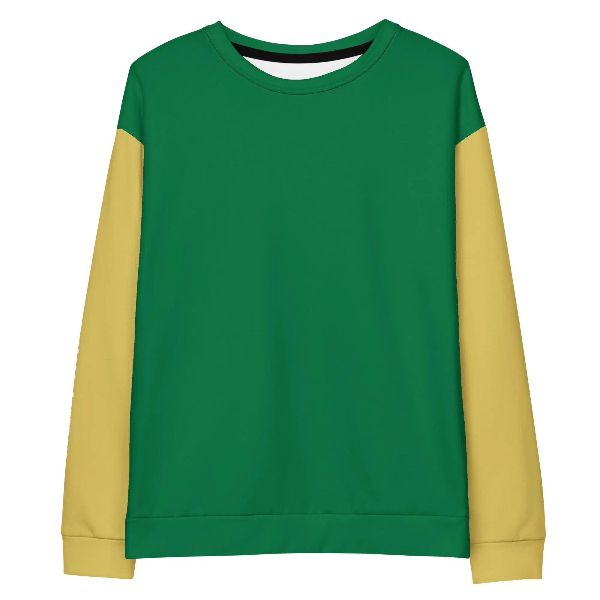 Luxury cotton sweatshirt in jewel green and gold by Diamond Michelle (front view)