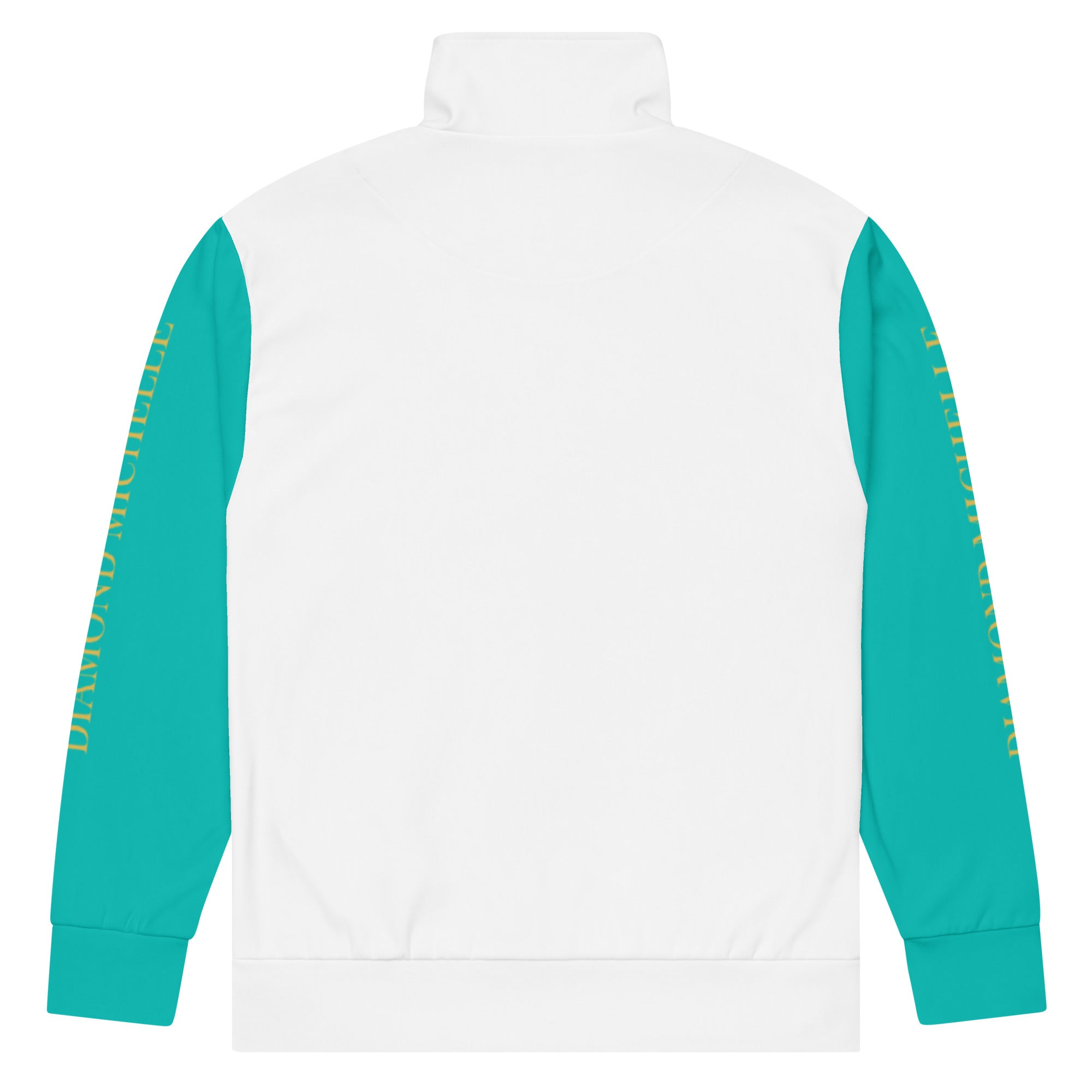 Unisex White & Iris Blue Track Jacket Flat Product Photo (Back)