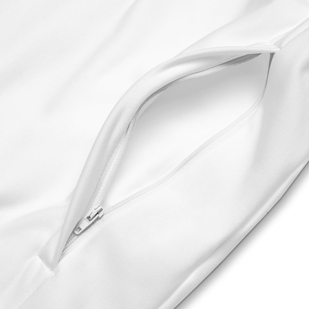 Unisex White & Iris Blue Track Jacket Product Photo (Zipper)