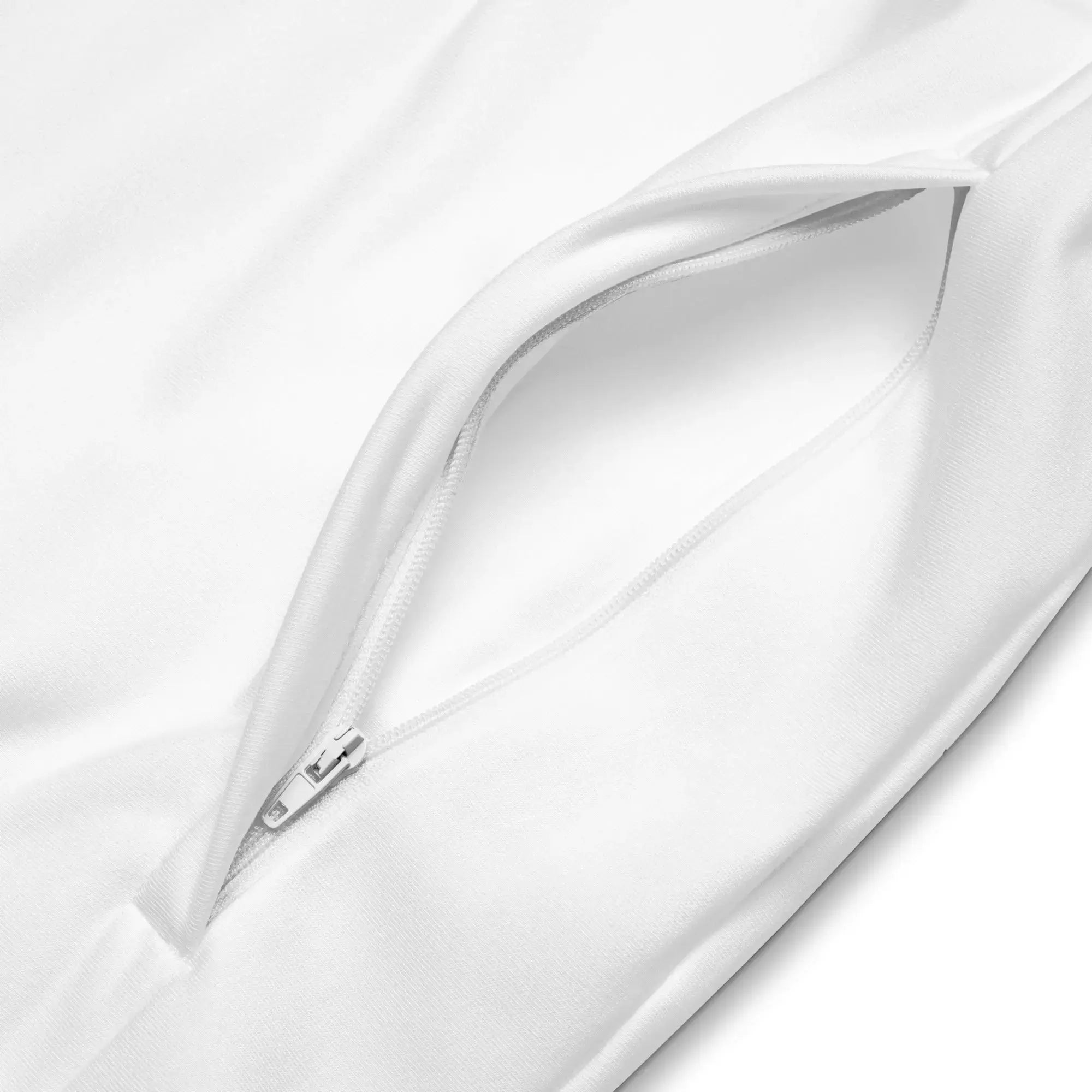 Unisex White & Iris Blue Track Jacket Product Photo (Zipper)