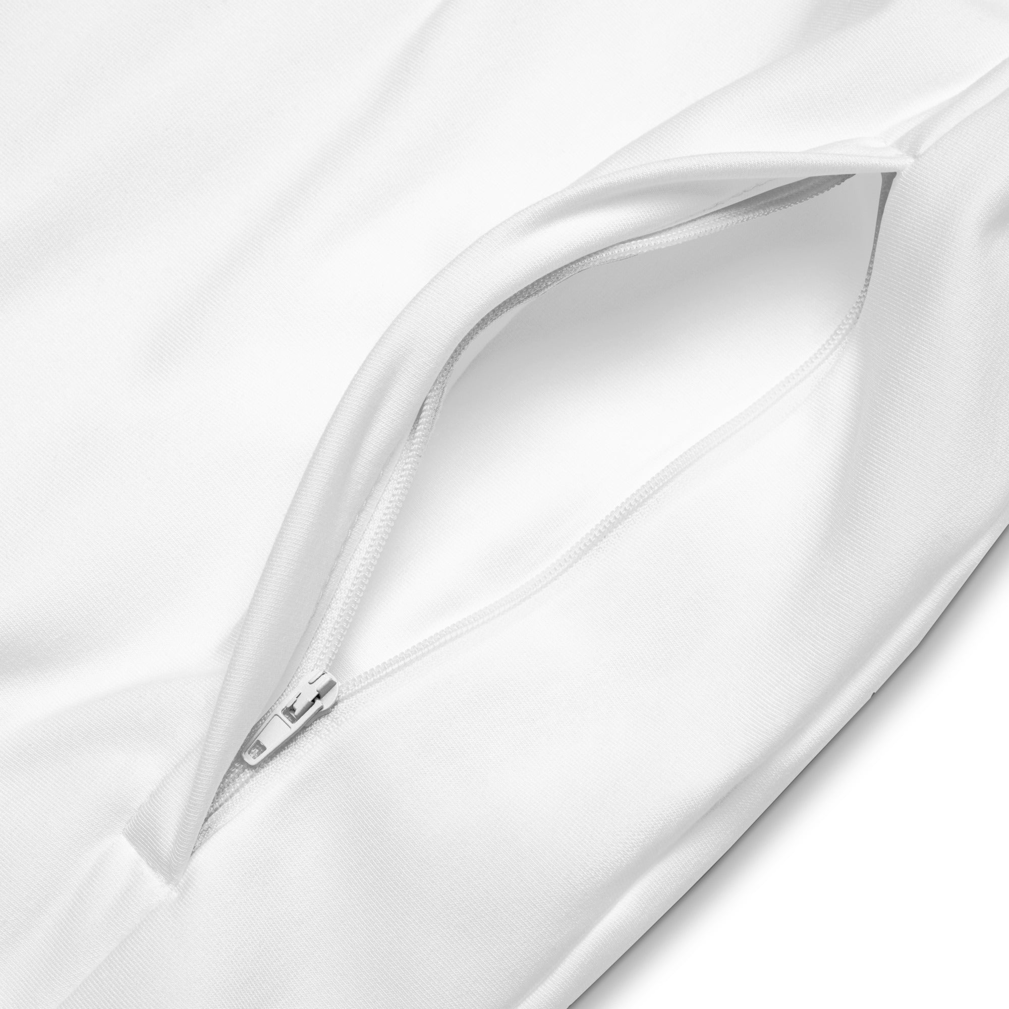 Unisex White & Iris Blue Track Jacket Product Photo (Zipper)