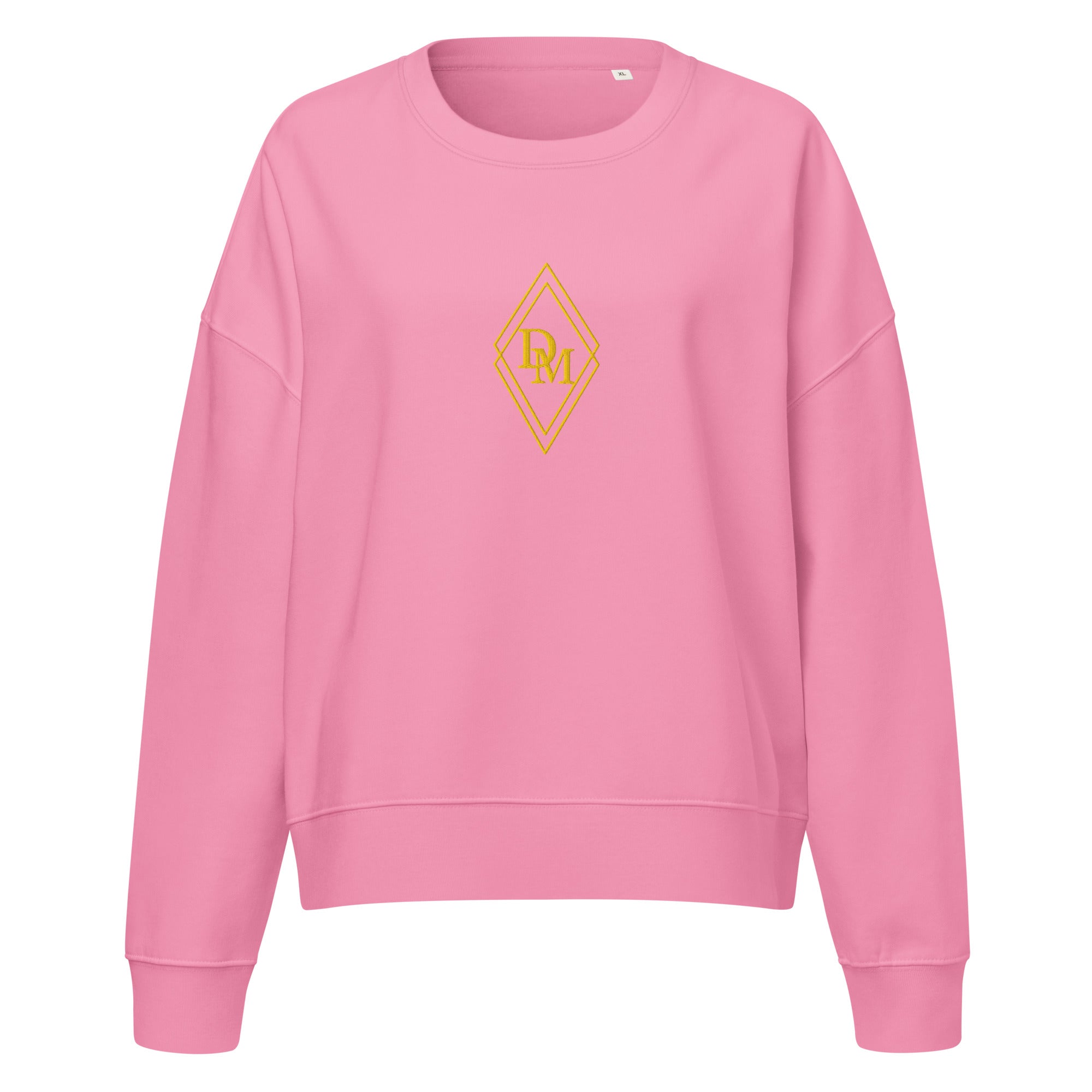 Women's Celeste Luxe Organic Crew Neck Sweatshirt bubble pink front view on a white background