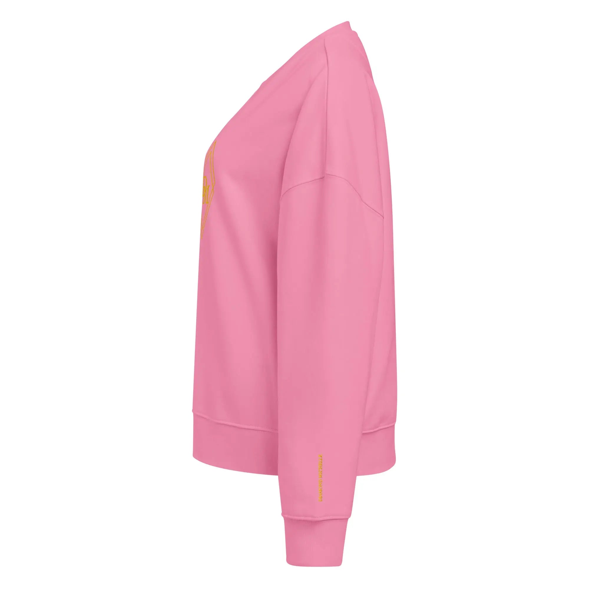 Women's Celeste Luxe Organic Crew Neck Sweatshirt bubble pink left view on a white background