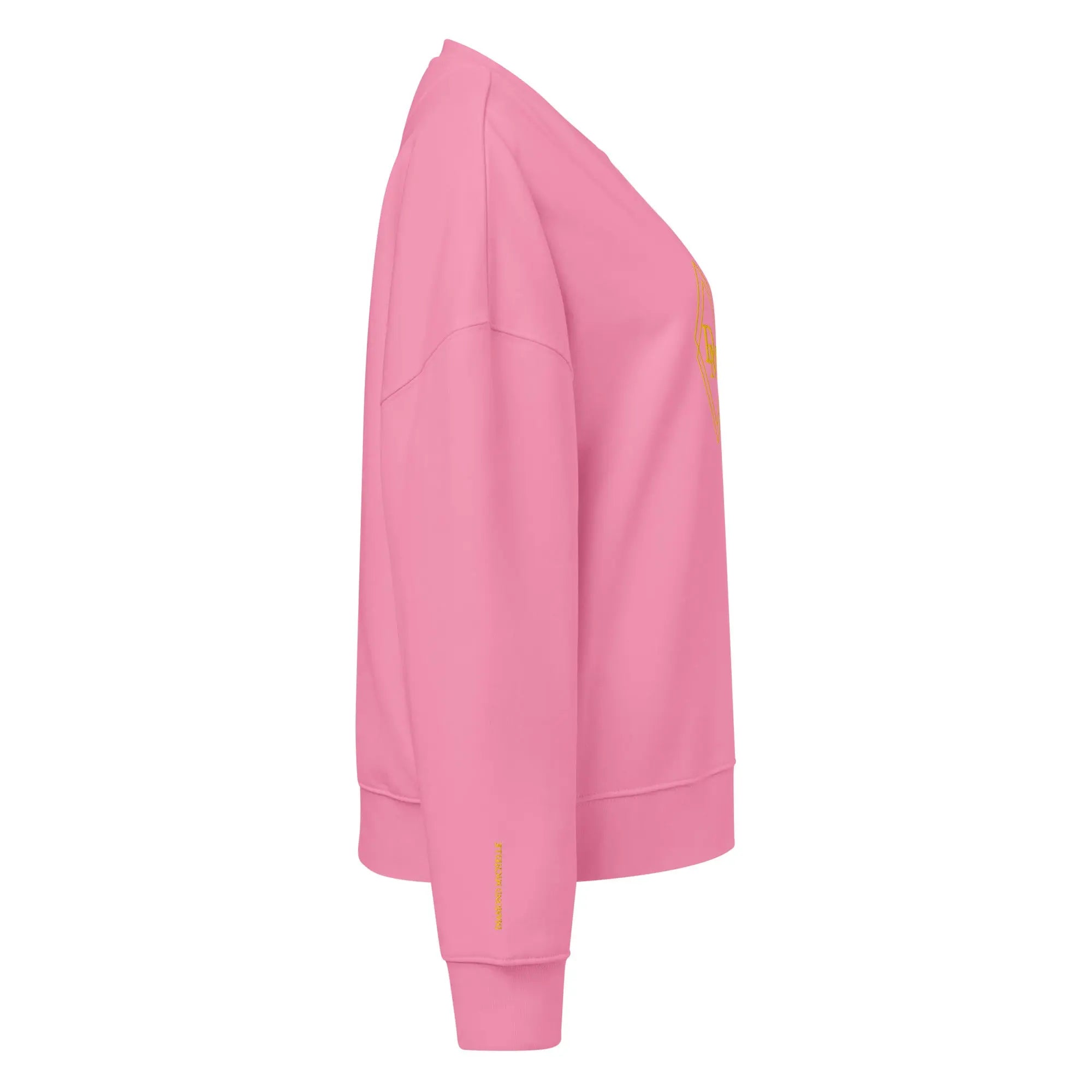 Women's Celeste Luxe Organic Crew Neck Sweatshirt bubble pink right view on a white background