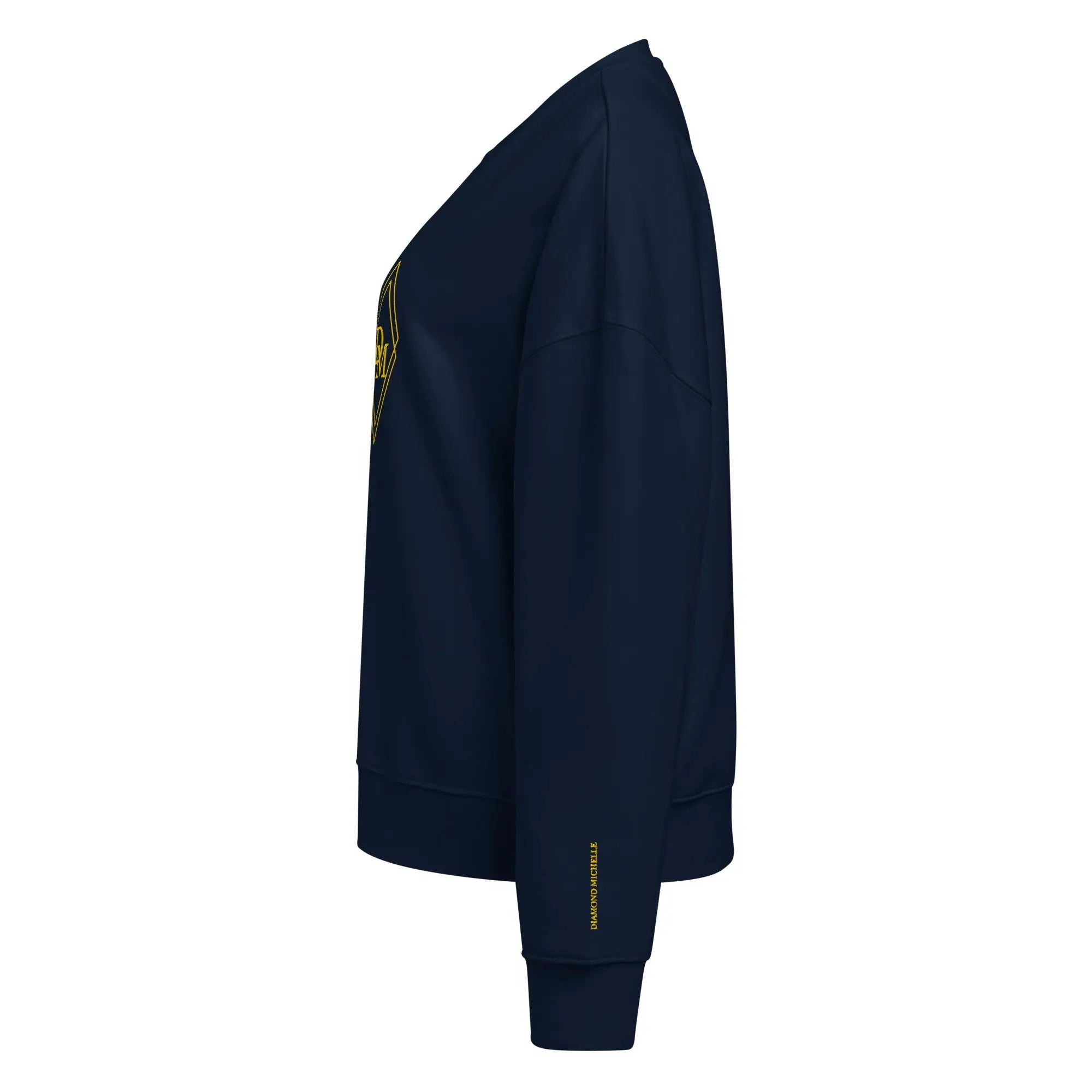 Women's Celeste Luxe Organic Crew Neck Sweatshirt french navy left view on a white background