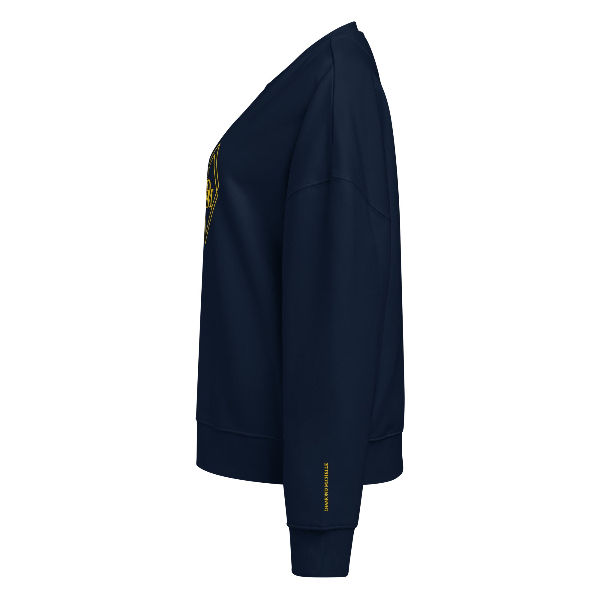 Women's Celeste Luxe Organic Crew Neck Sweatshirt french navy left view on a white background