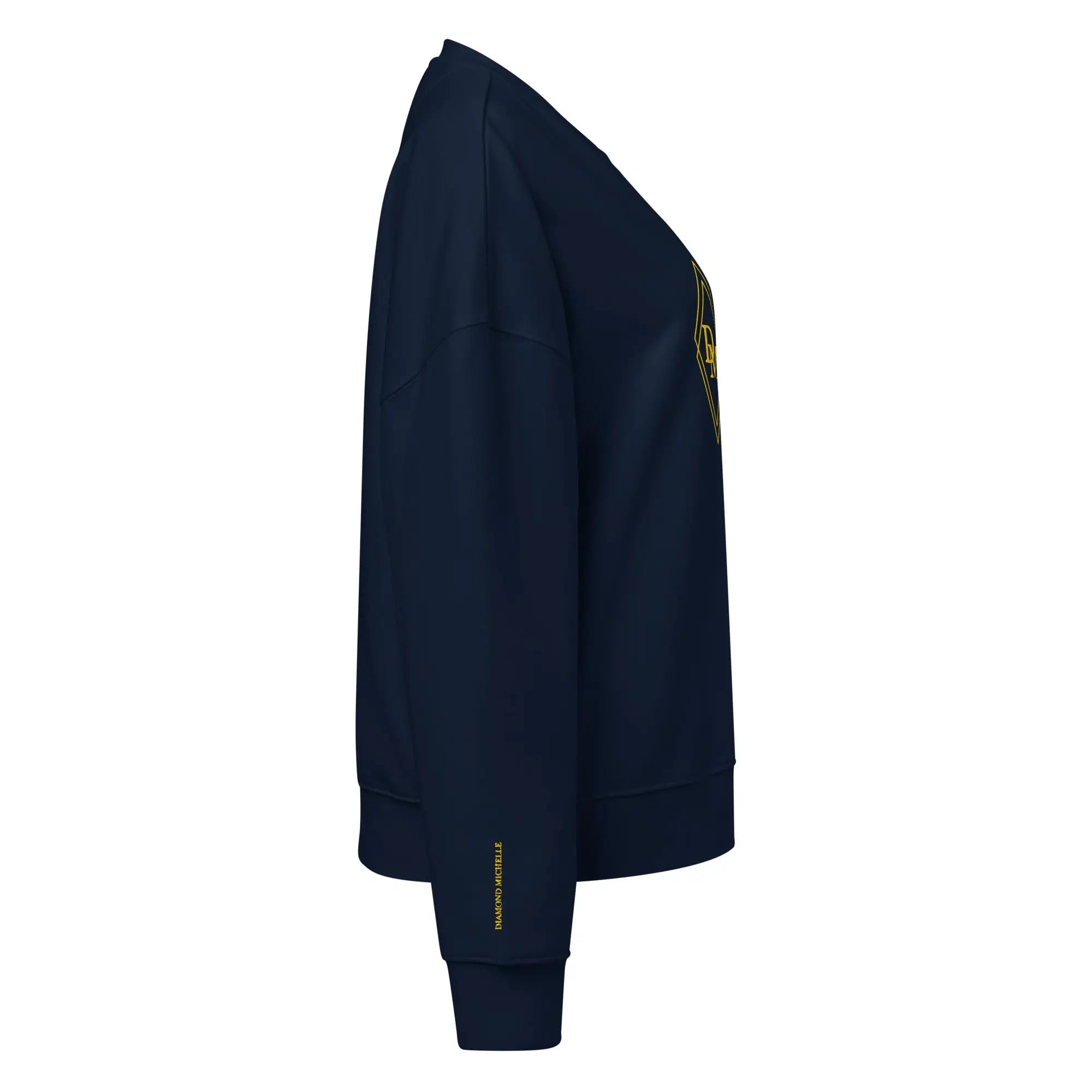 Women's Celeste Luxe Organic Crew Neck Sweatshirt french navy right view on a white background