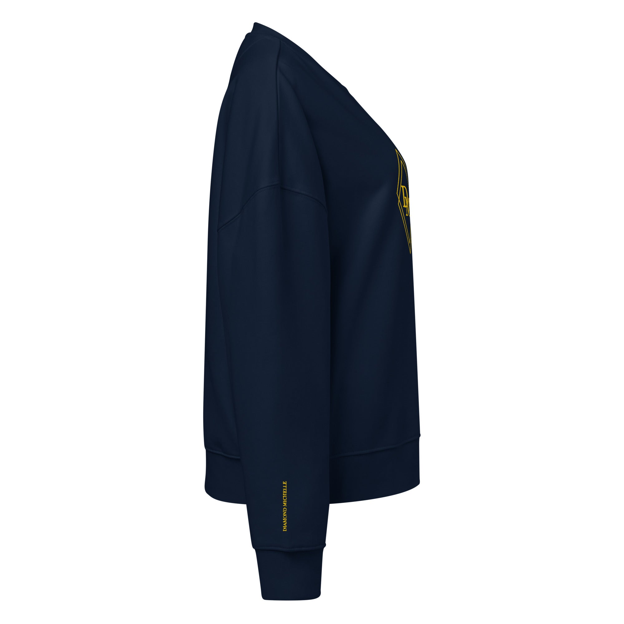 Women's Celeste Luxe Organic Crew Neck Sweatshirt french navy right view on a white background